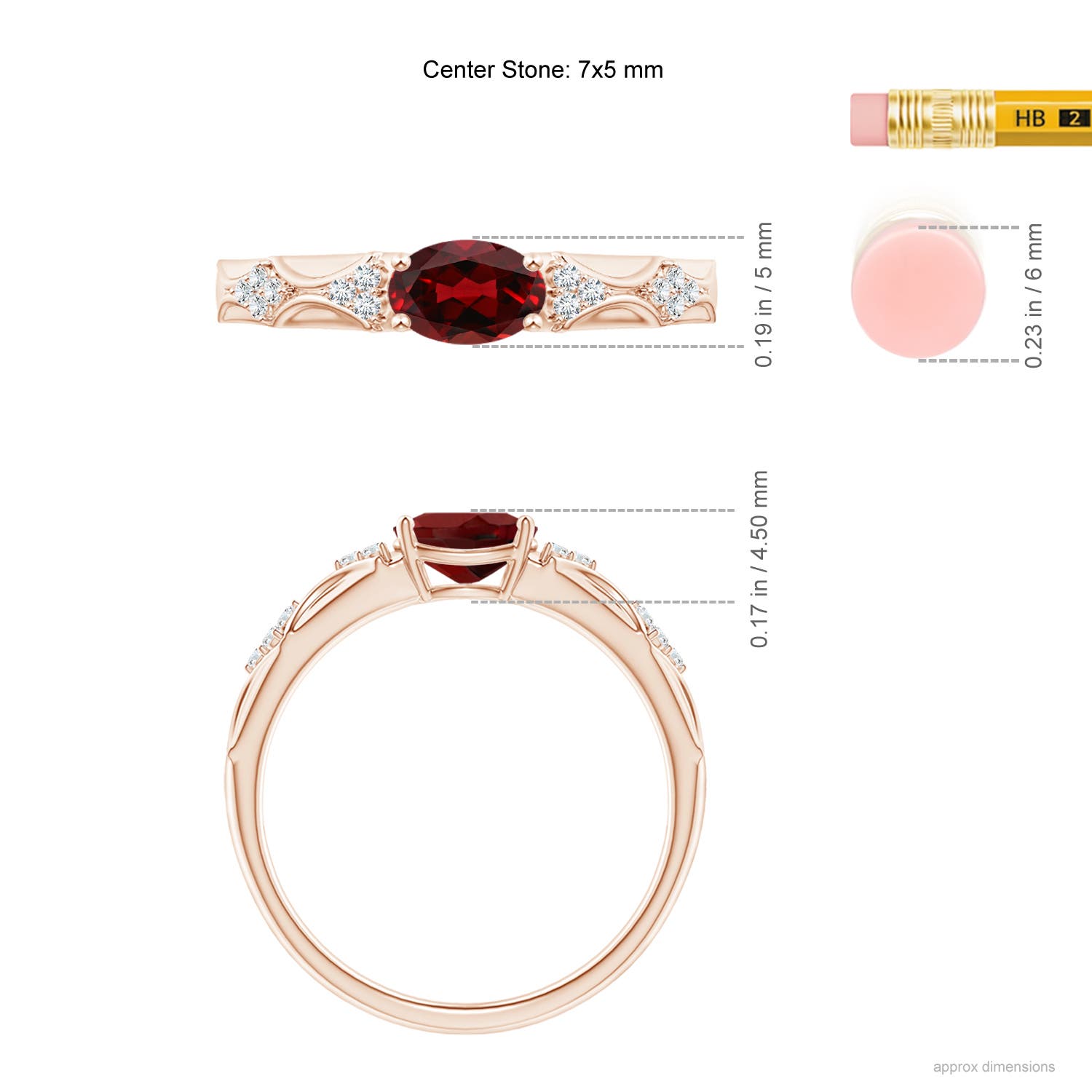 AAAA - Garnet / 0.94 CT / 14 KT Rose Gold