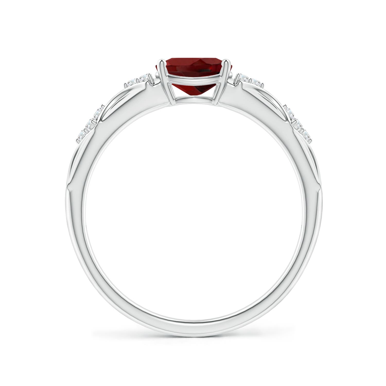 AAAA - Garnet / 0.94 CT / 14 KT White Gold