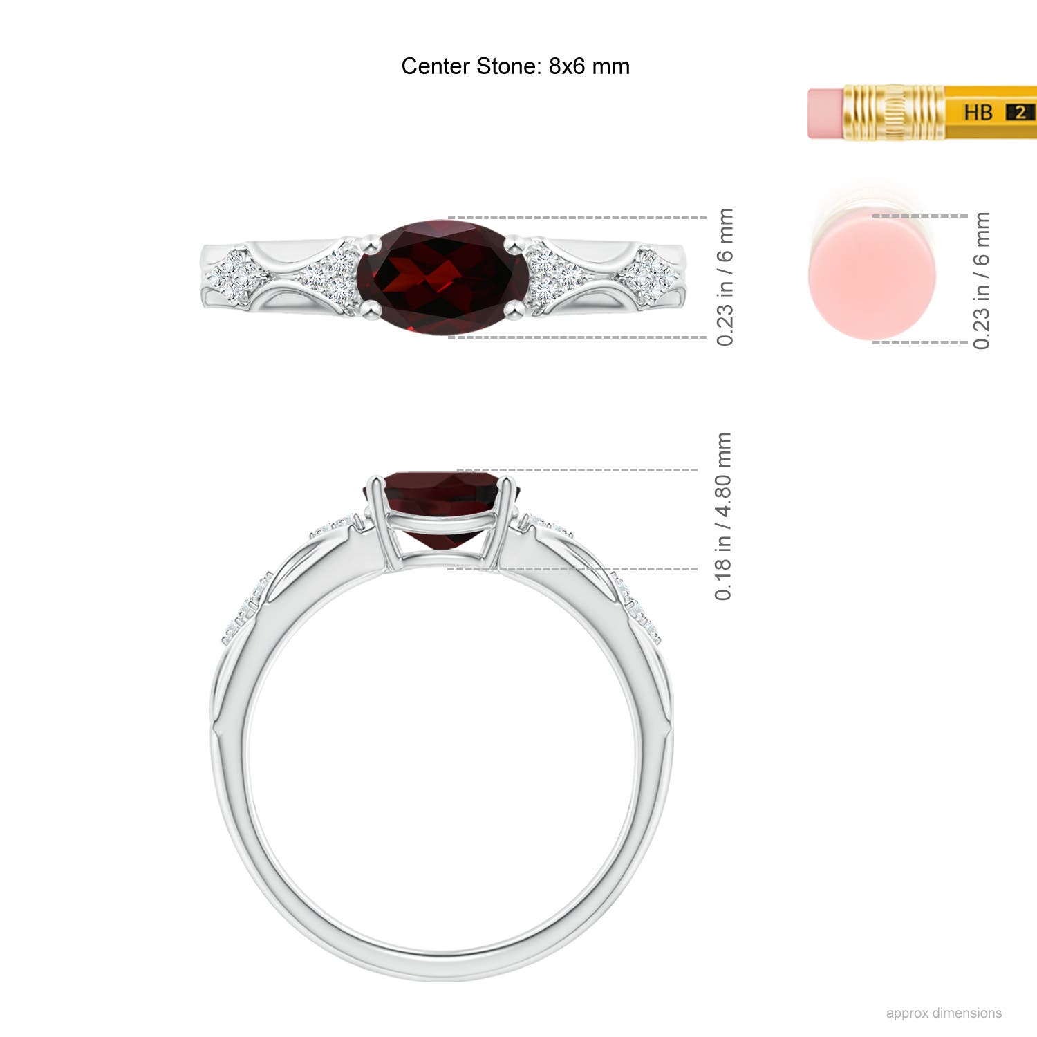 A - Garnet / 1.52 CT / 14 KT White Gold