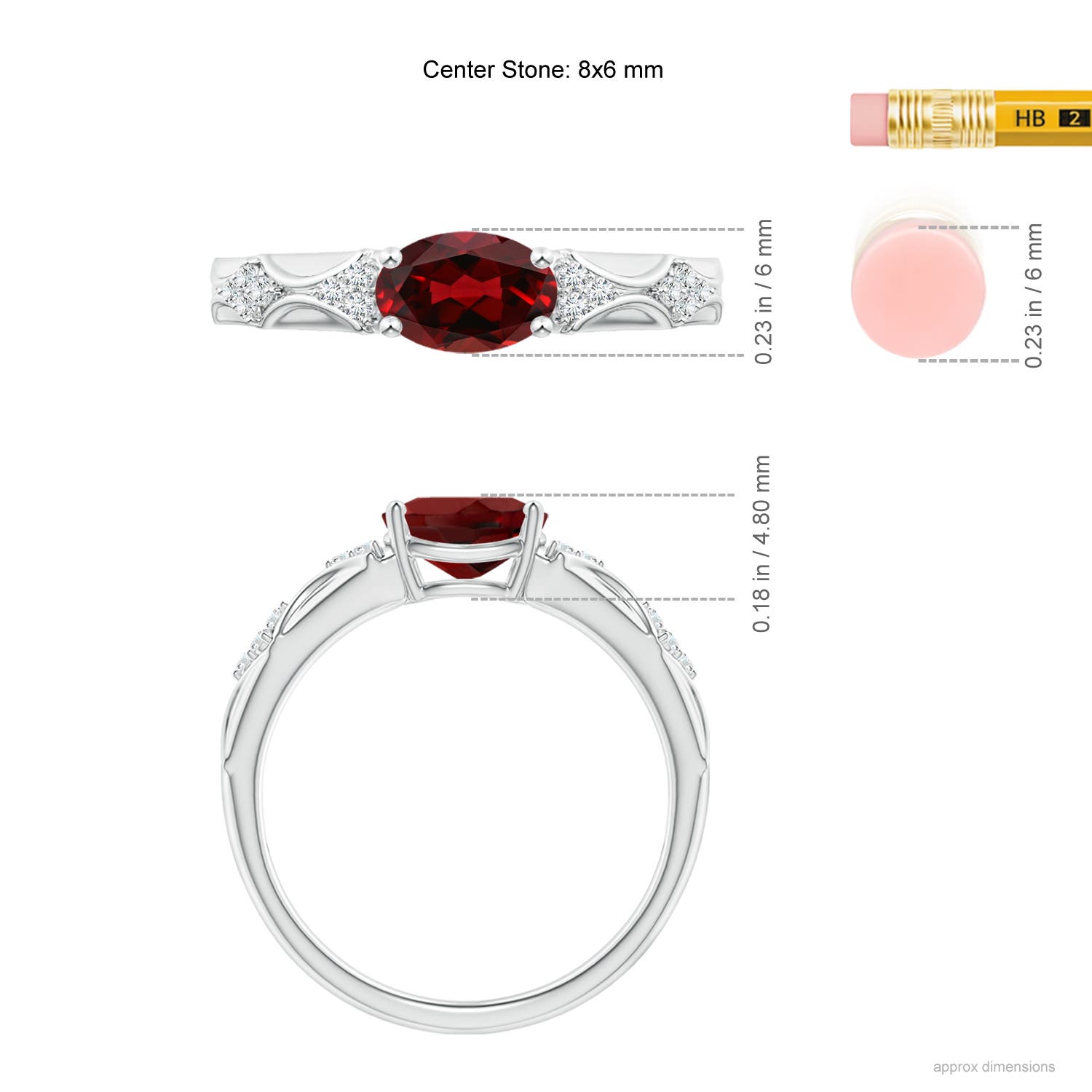 AAAA - Garnet / 1.52 CT / 14 KT White Gold