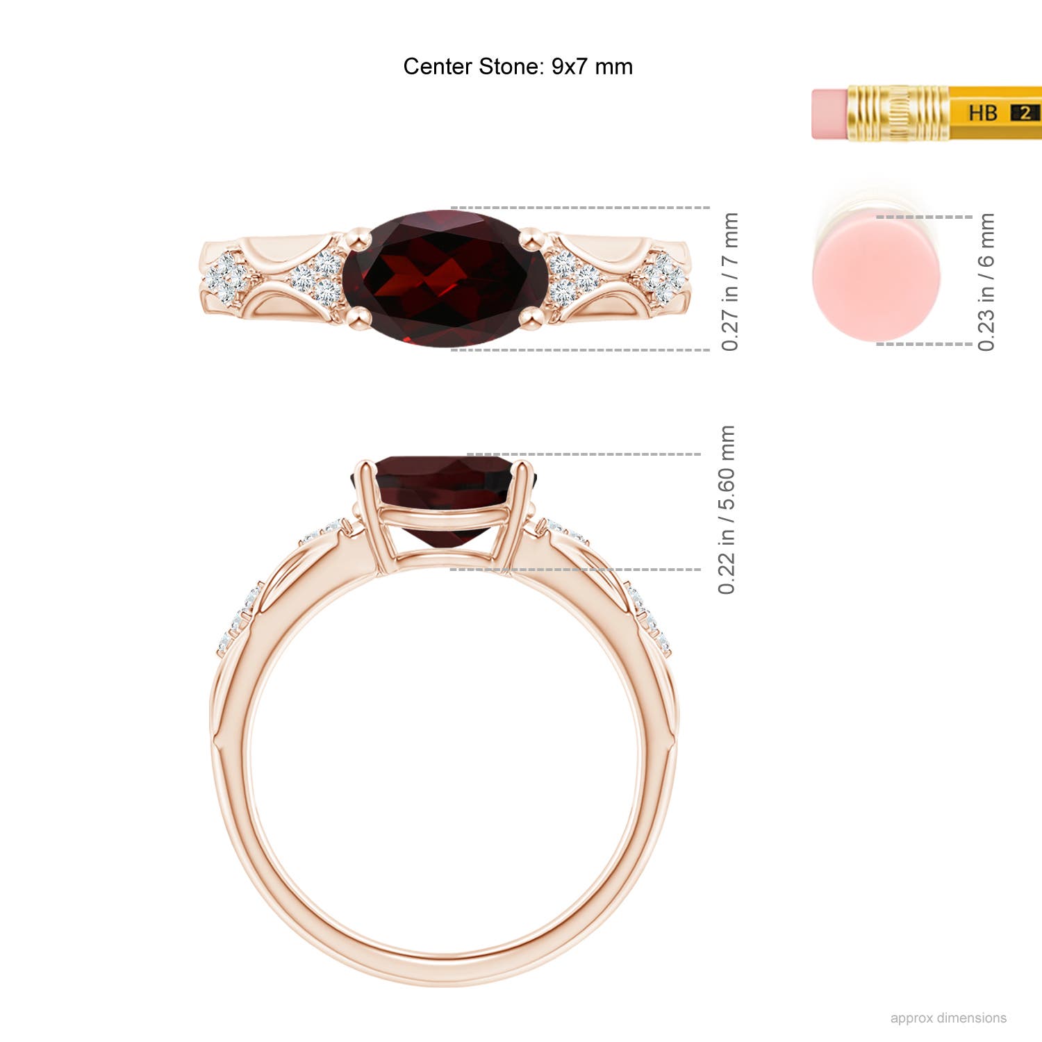 A - Garnet / 2.08 CT / 14 KT Rose Gold