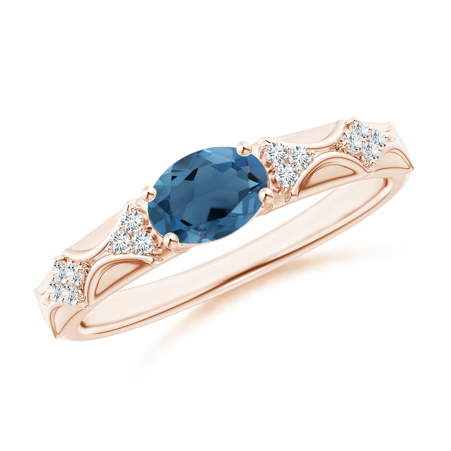 A - London Blue Topaz / 1.01 CT / 14 KT Rose Gold