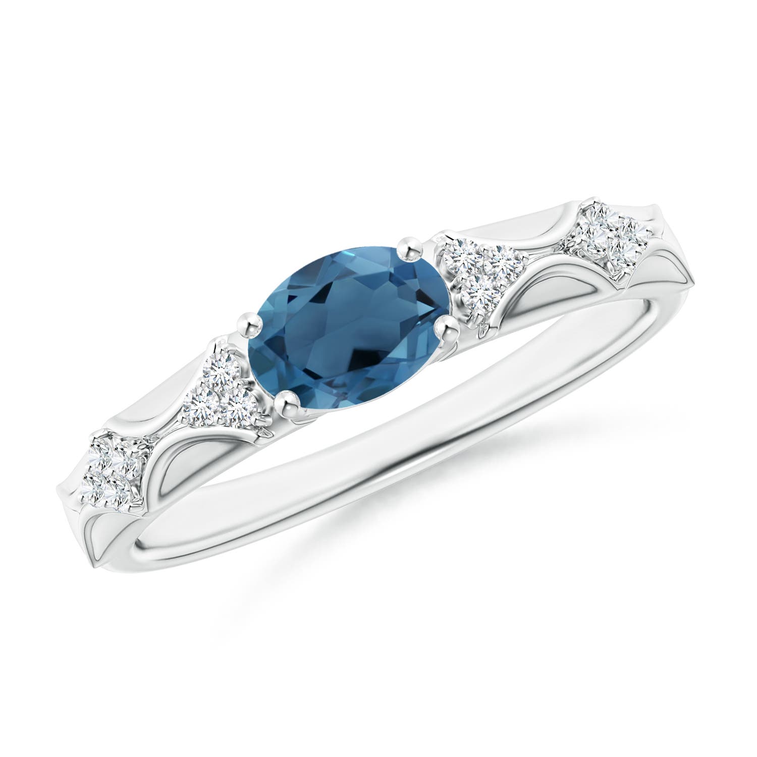 A - London Blue Topaz / 1.01 CT / 14 KT White Gold