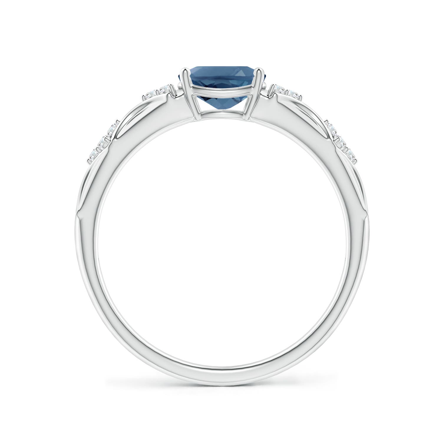 A - London Blue Topaz / 1.01 CT / 14 KT White Gold