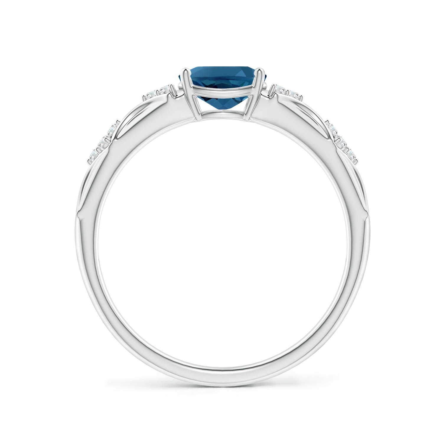 AAA - London Blue Topaz / 1.01 CT / 14 KT White Gold