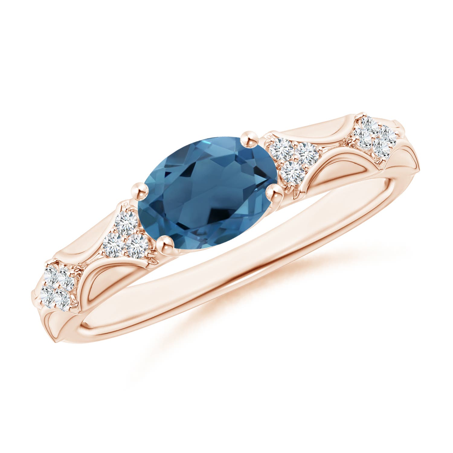 A - London Blue Topaz / 1.57 CT / 14 KT Rose Gold