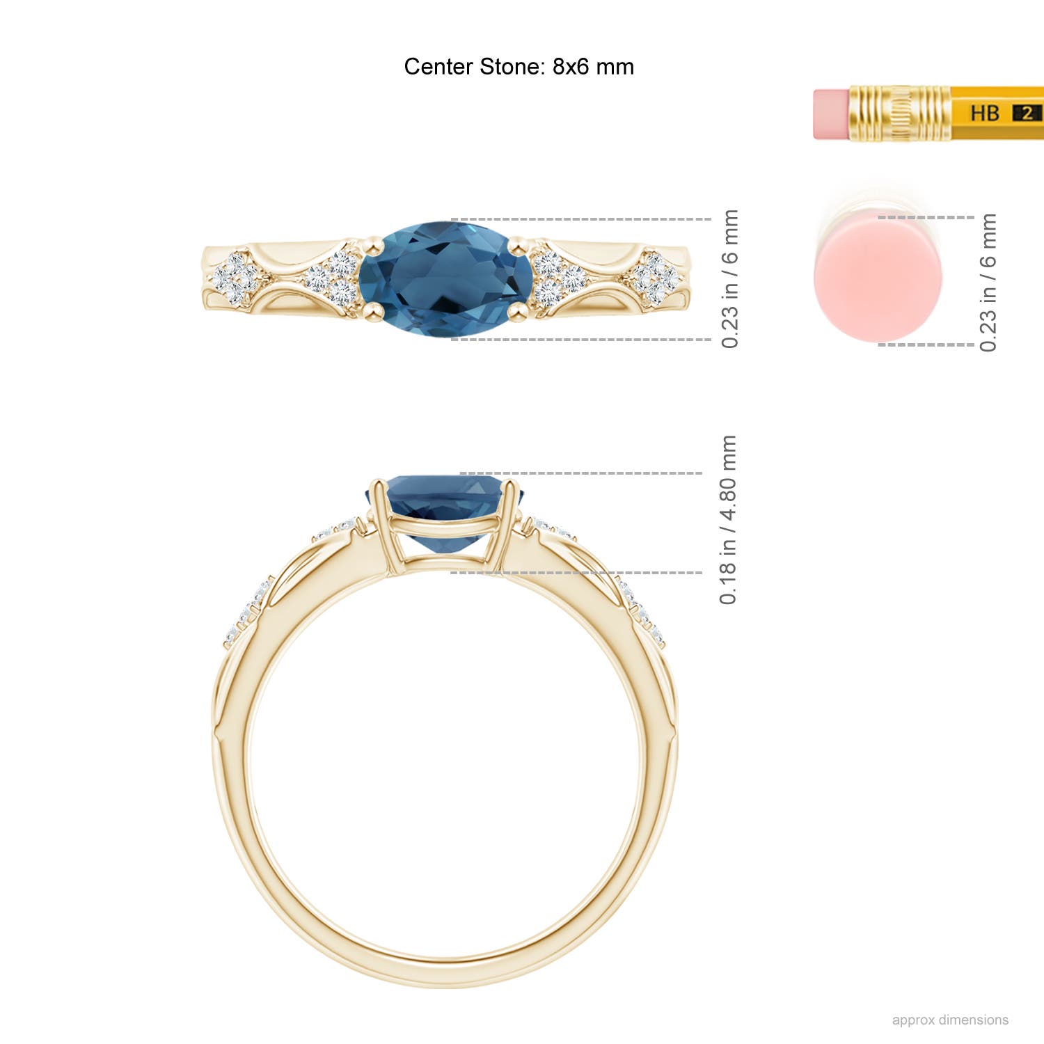 A - London Blue Topaz / 1.57 CT / 14 KT Yellow Gold