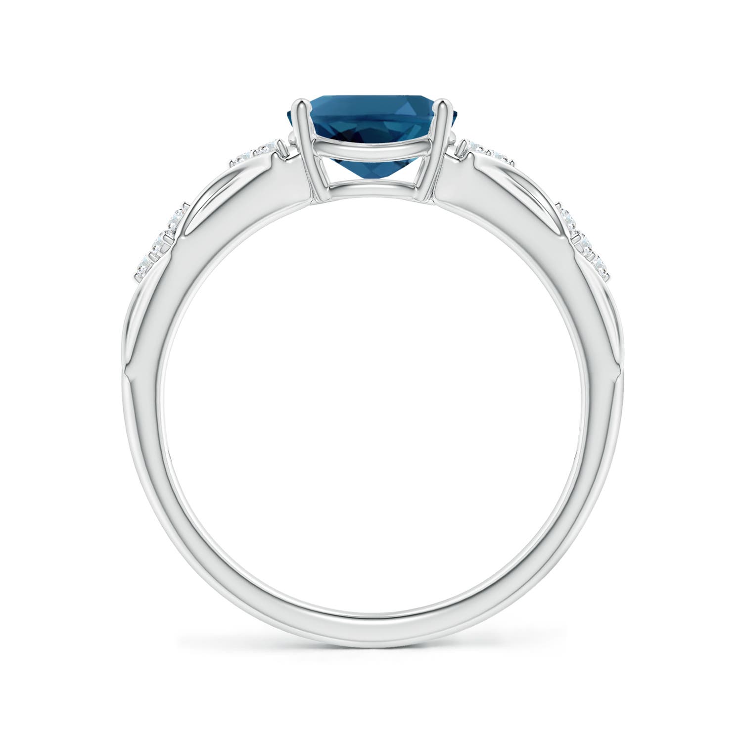 AAA - London Blue Topaz / 1.57 CT / 14 KT White Gold