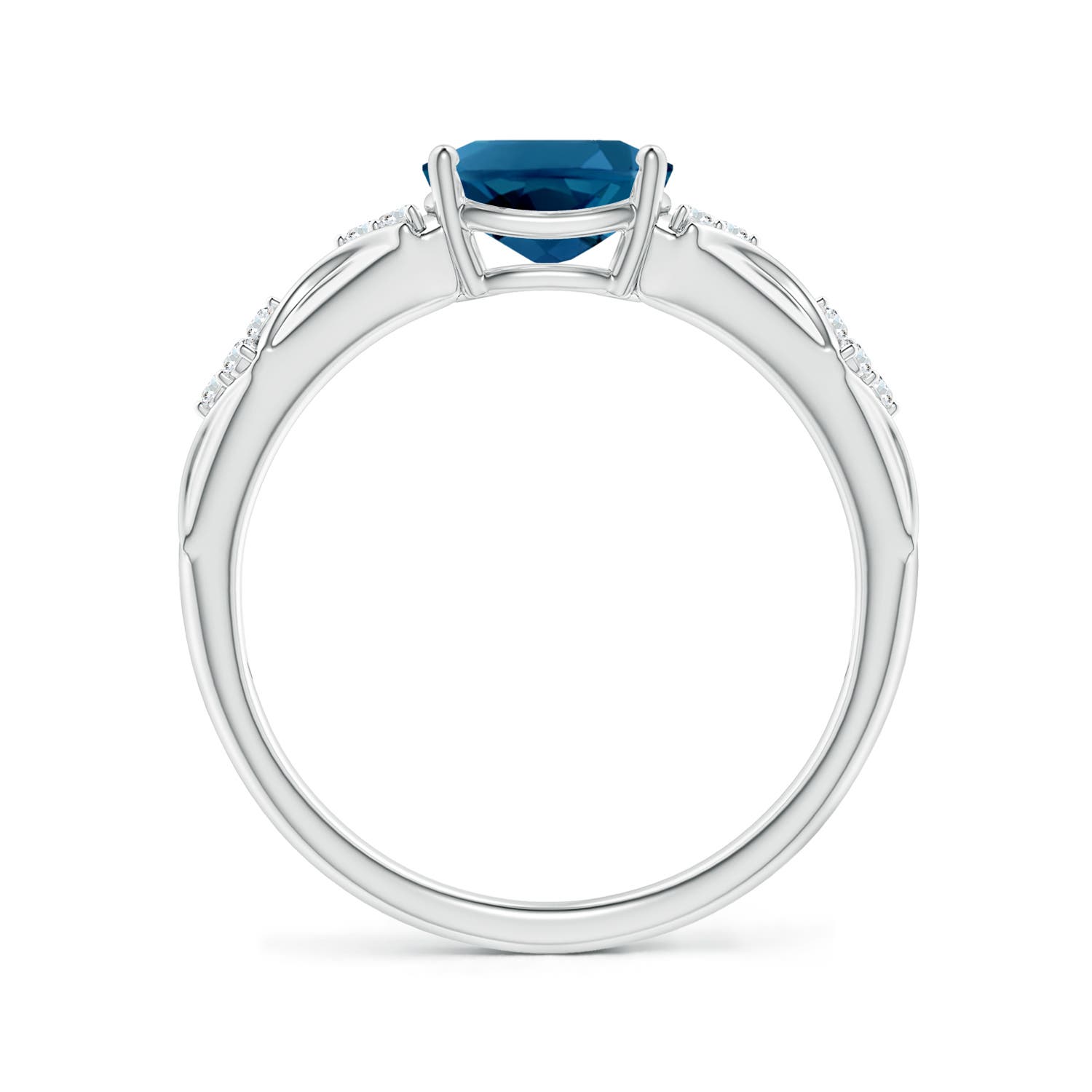 AAAA - London Blue Topaz / 1.57 CT / 14 KT White Gold