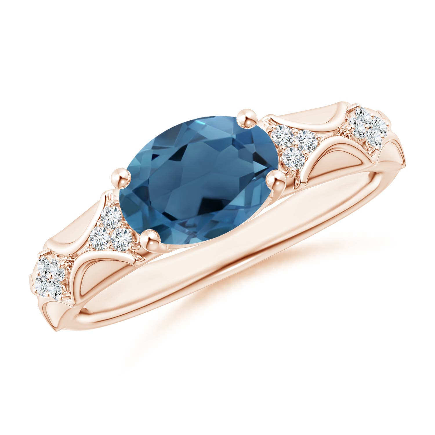 A - London Blue Topaz / 2.33 CT / 14 KT Rose Gold