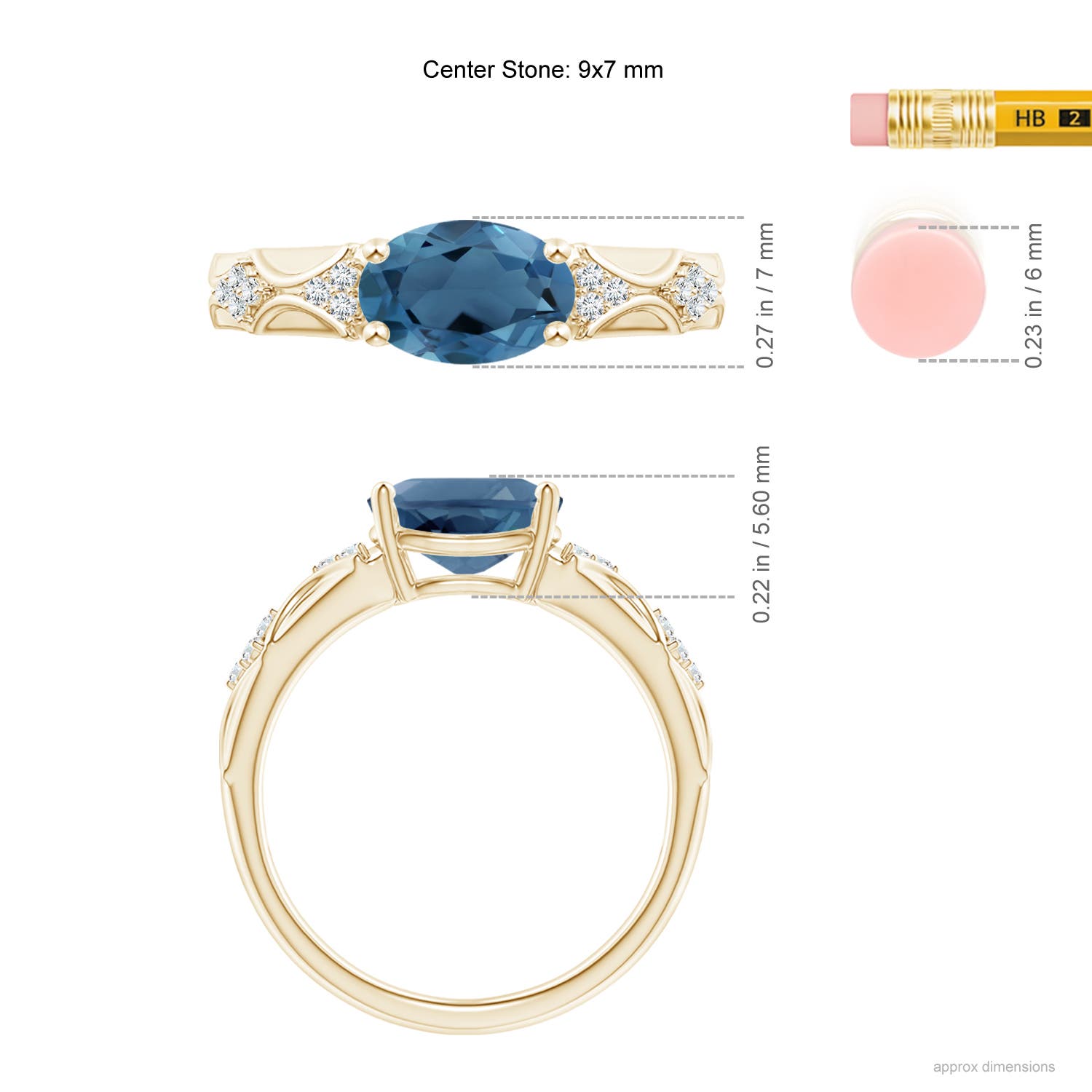 A - London Blue Topaz / 2.33 CT / 14 KT Yellow Gold