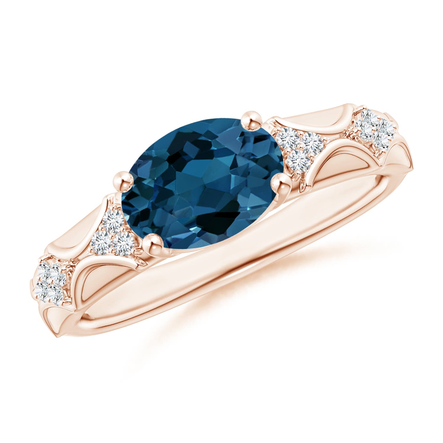 AAA - London Blue Topaz / 2.33 CT / 14 KT Rose Gold