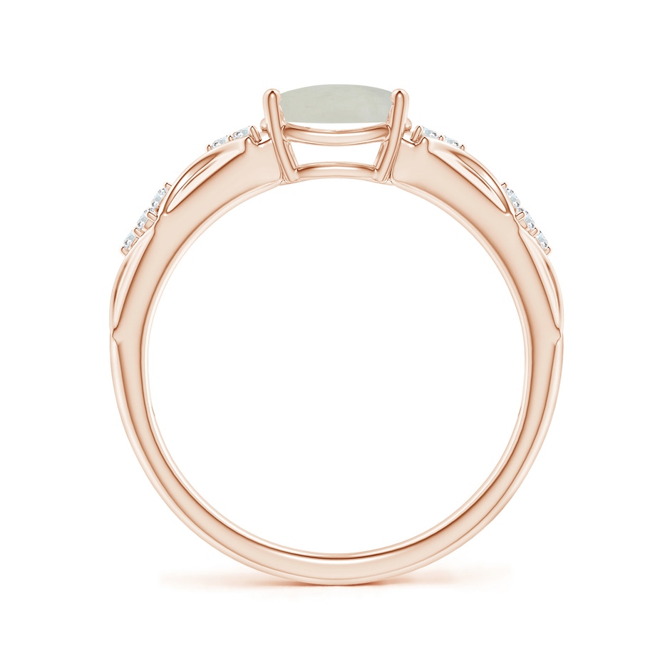 8x6mm A Oval Moonstone Vintage Style Ring with Diamond Accents in Rose Gold side-1