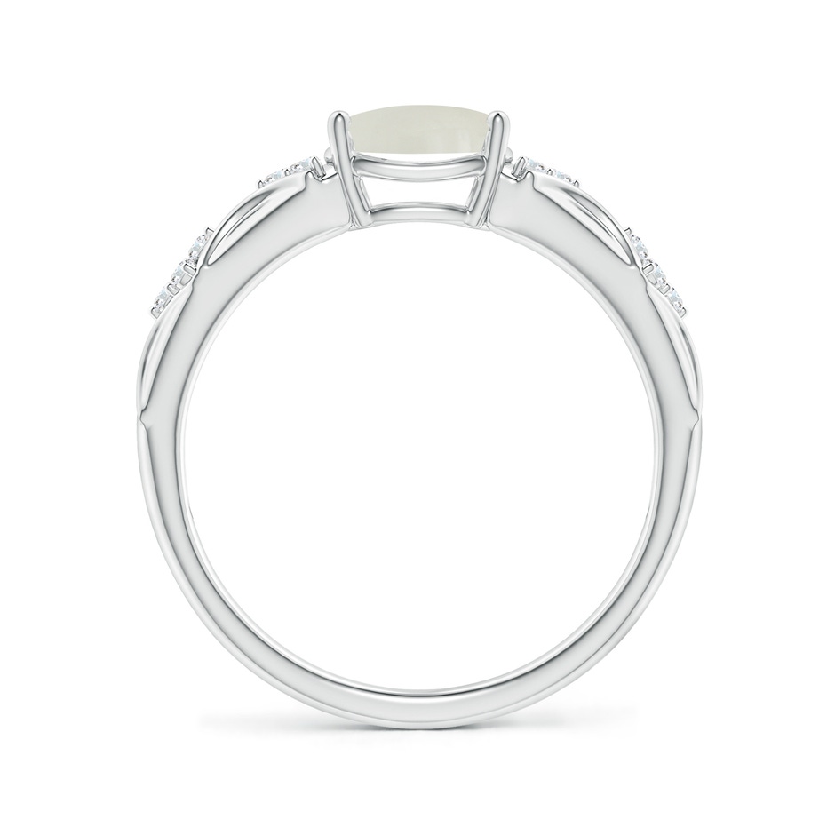 8x6mm AAAA Oval Moonstone Vintage Style Ring with Diamond Accents in White Gold side-1