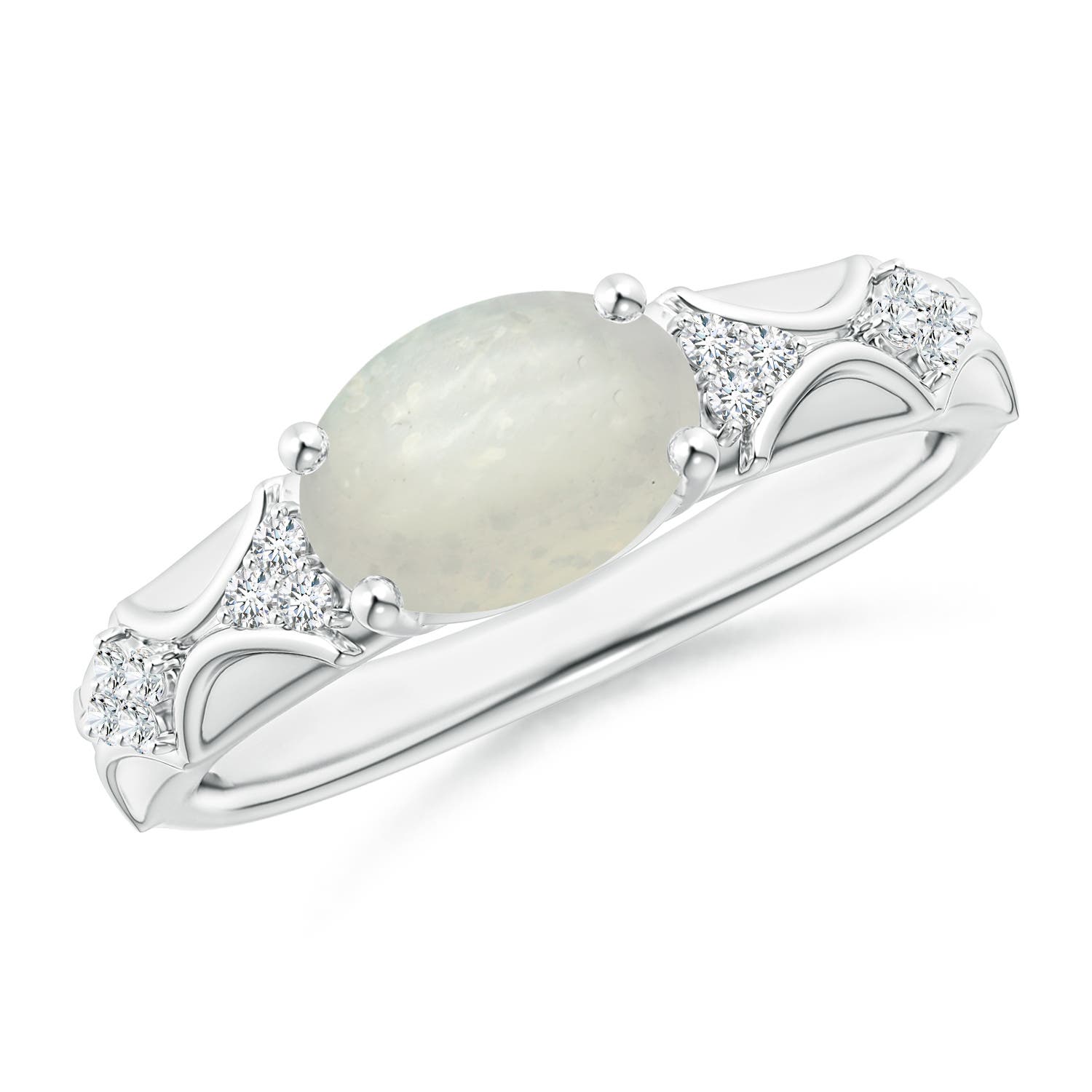 A - Moonstone / 1.78 CT / 14 KT White Gold