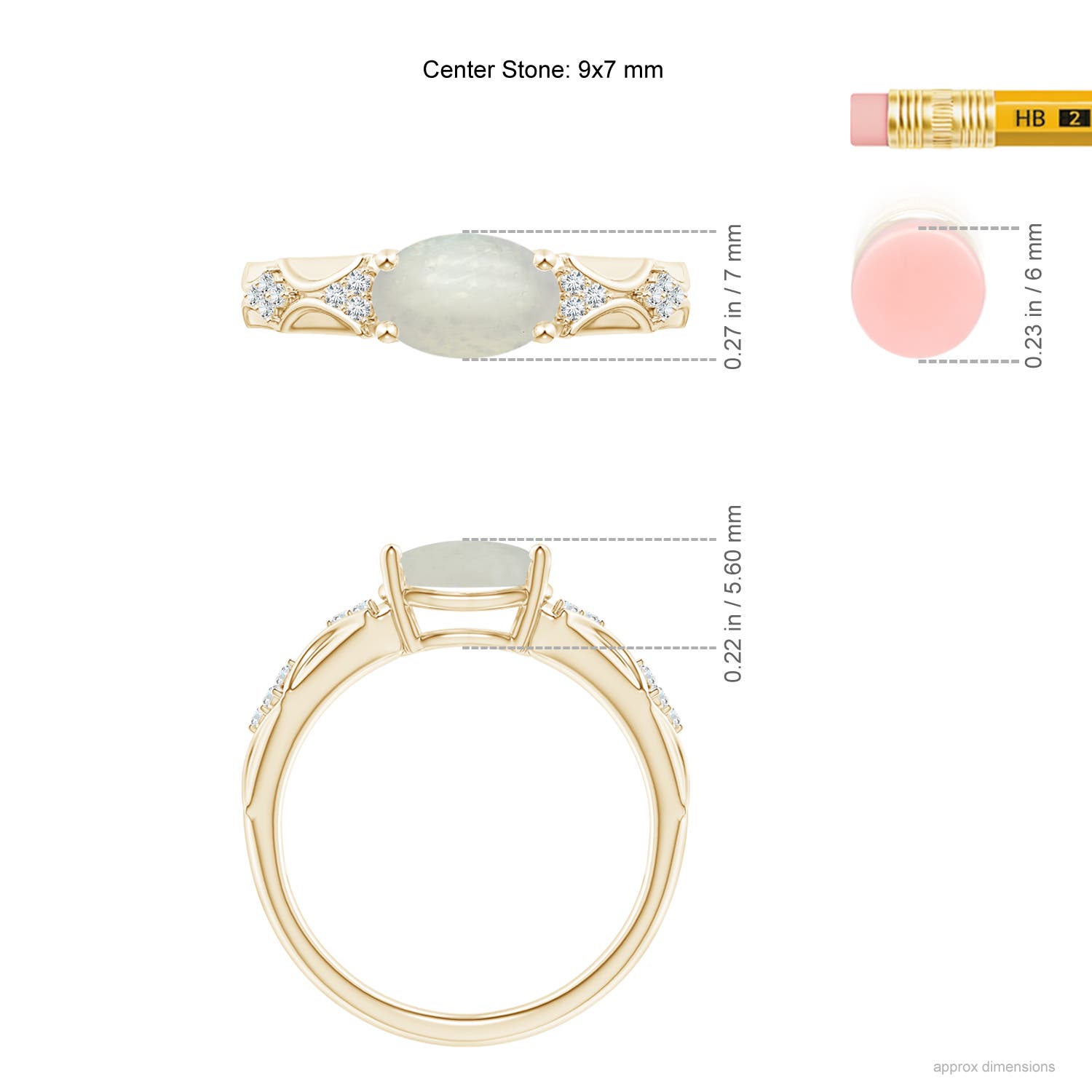 A - Moonstone / 1.78 CT / 14 KT Yellow Gold