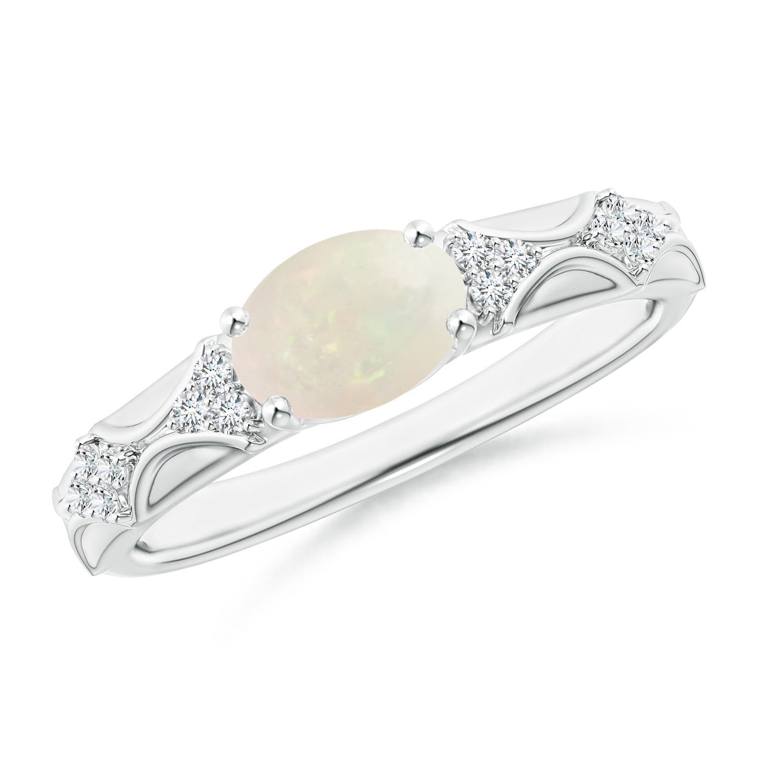 A - Opal / 0.87 CT / 14 KT White Gold