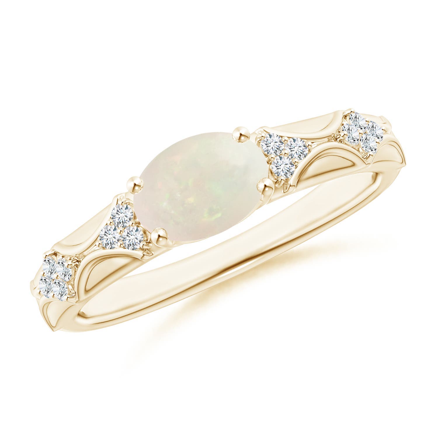 A - Opal / 0.87 CT / 14 KT Yellow Gold