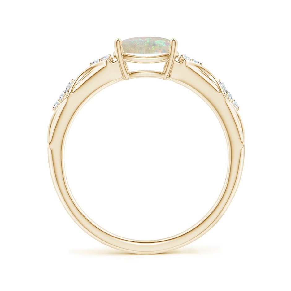 8x6mm AAA Oval Opal Vintage Style Ring with Diamond Accents in 18K Yellow Gold side 199