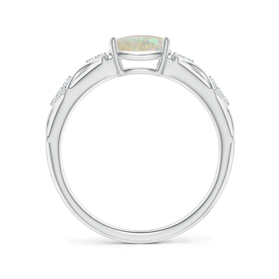 8x6mm AAA Oval Opal Vintage Style Ring with Diamond Accents in P950 Platinum side 199