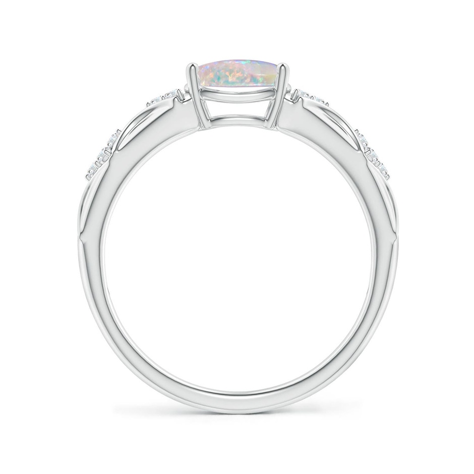 8x6mm AAAA Oval Opal Vintage Style Ring with Diamond Accents in 18K White Gold side 199
