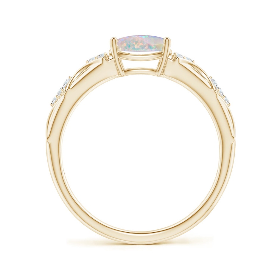 8x6mm AAAA Oval Opal Vintage Style Ring with Diamond Accents in Yellow Gold side 199