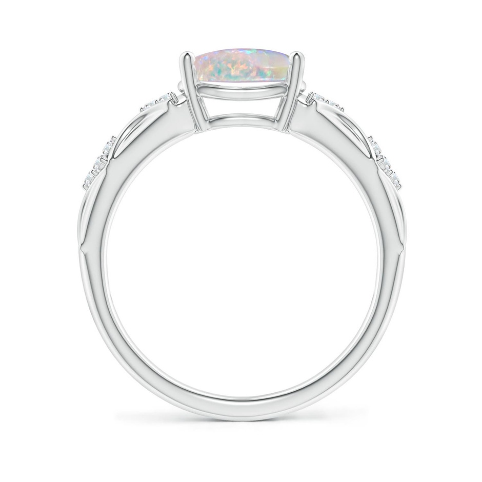 9x7mm AAAA Oval Opal Vintage Style Ring with Diamond Accents in White Gold side 199