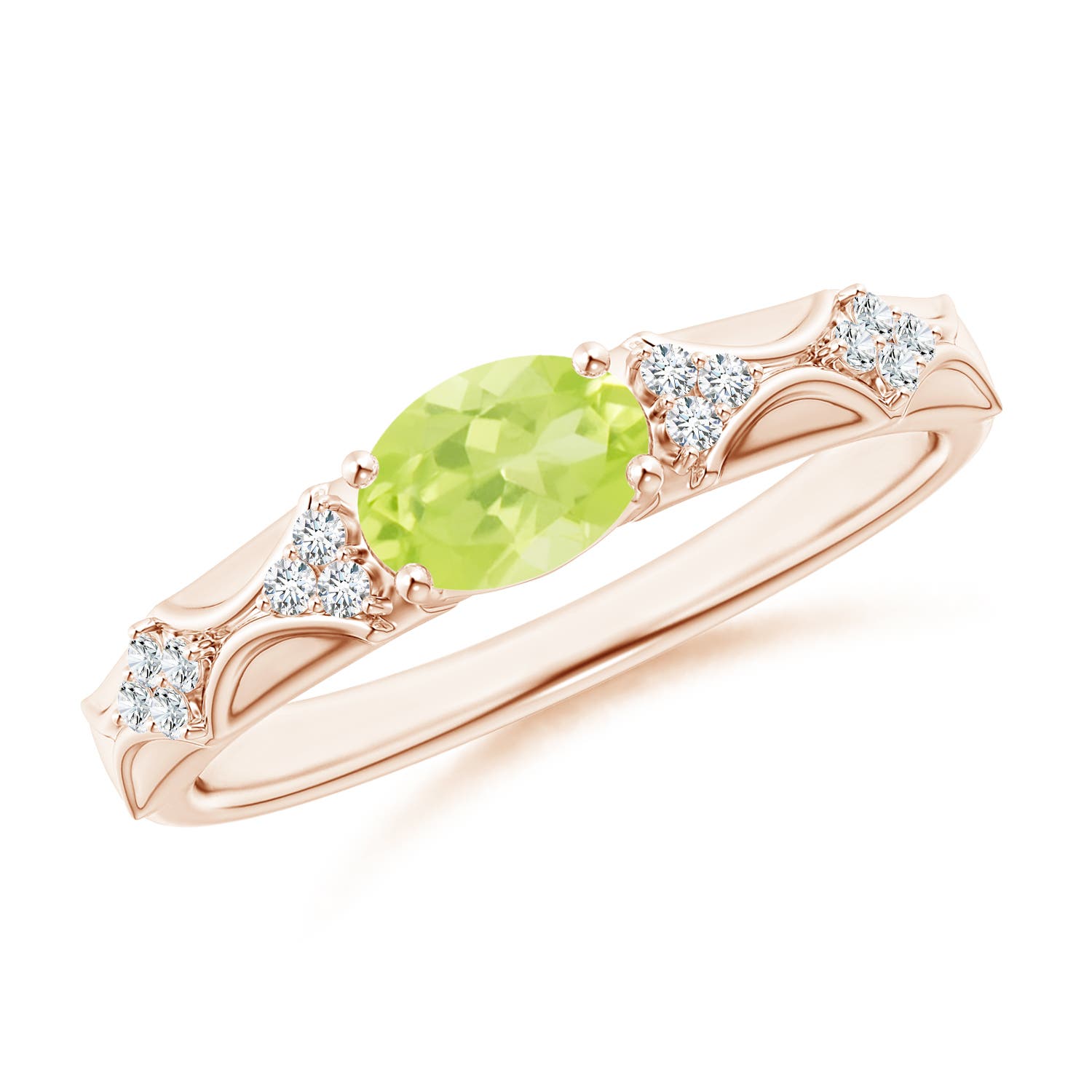 A - Peridot / 0.89 CT / 14 KT Rose Gold