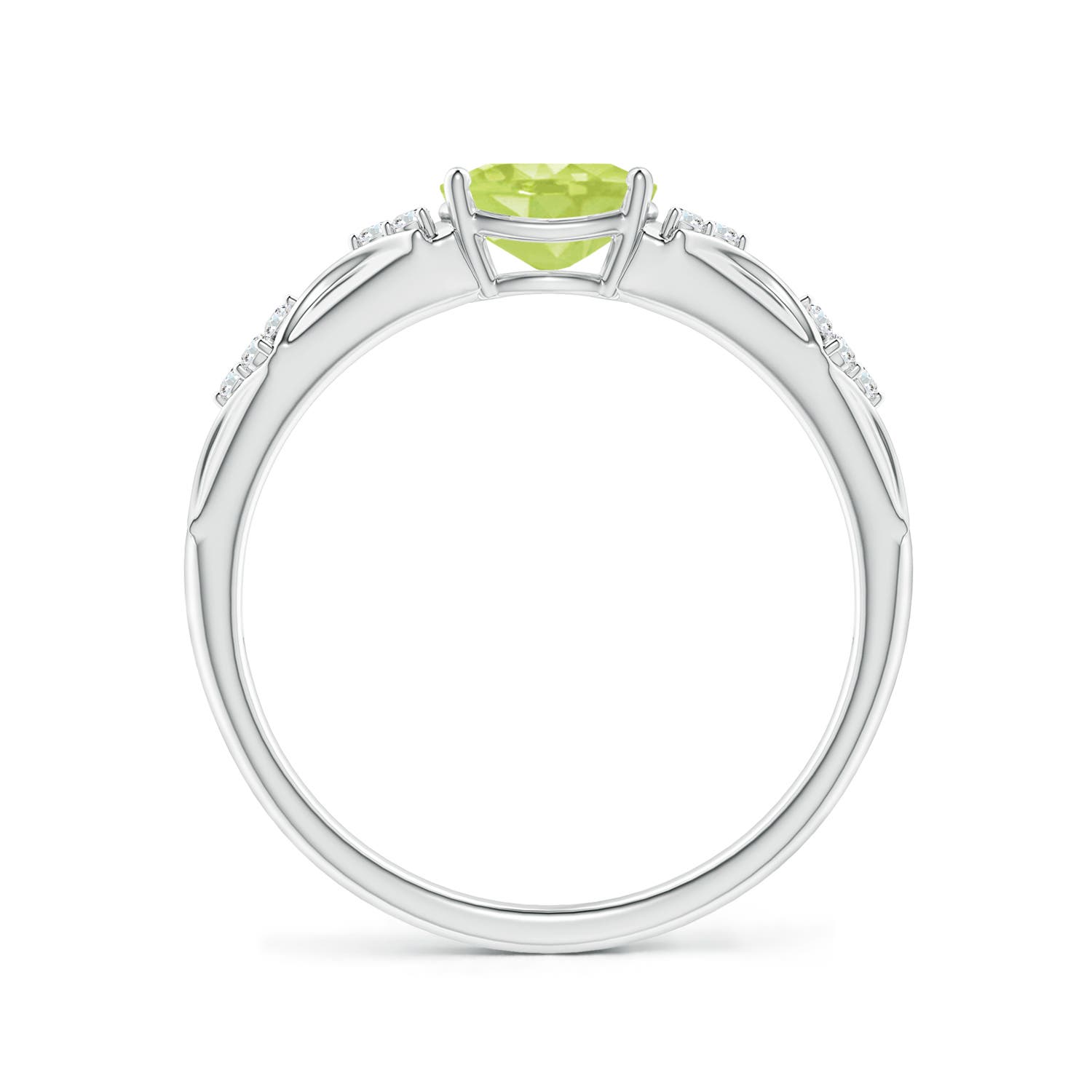 A - Peridot / 0.89 CT / 14 KT White Gold