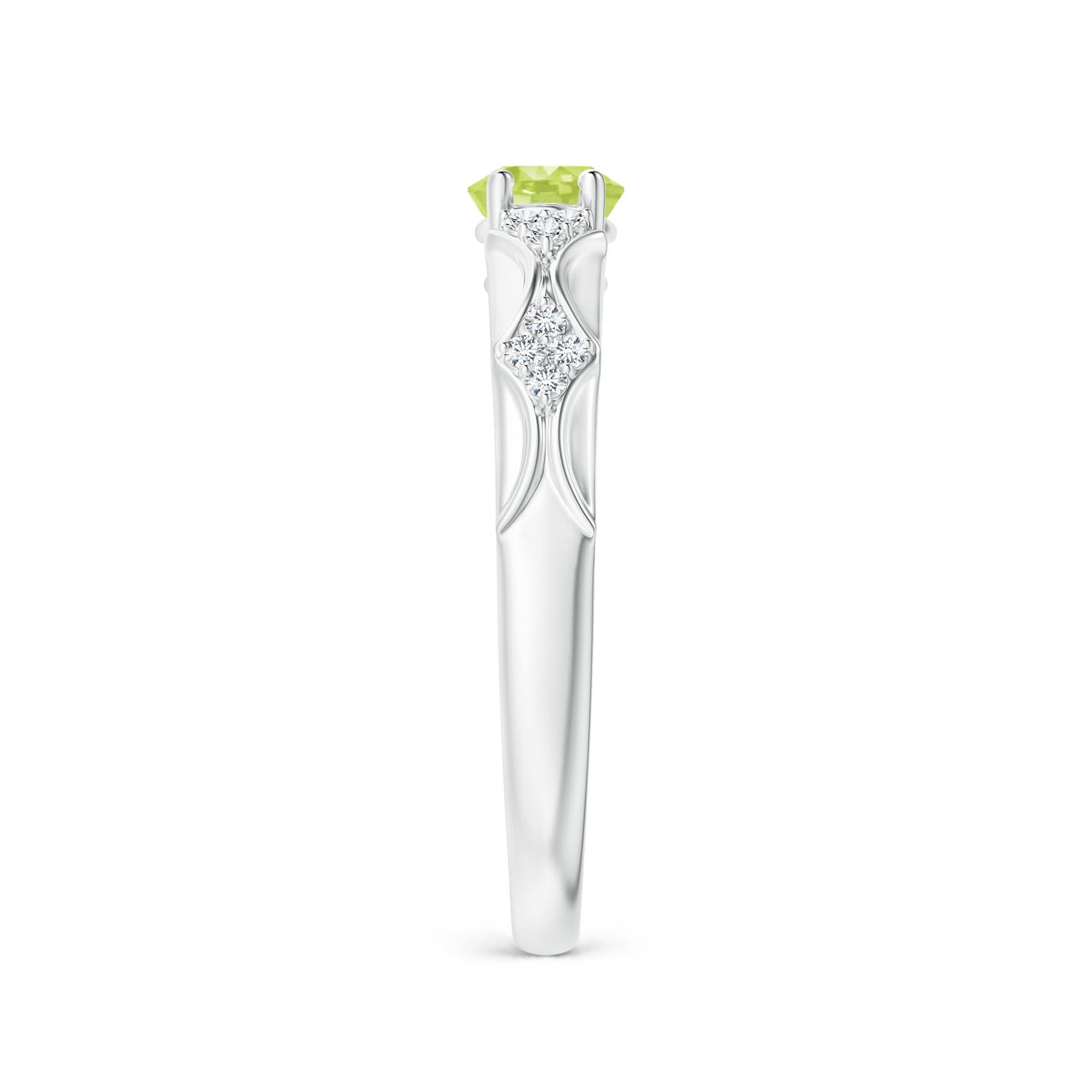 A - Peridot / 0.89 CT / 14 KT White Gold