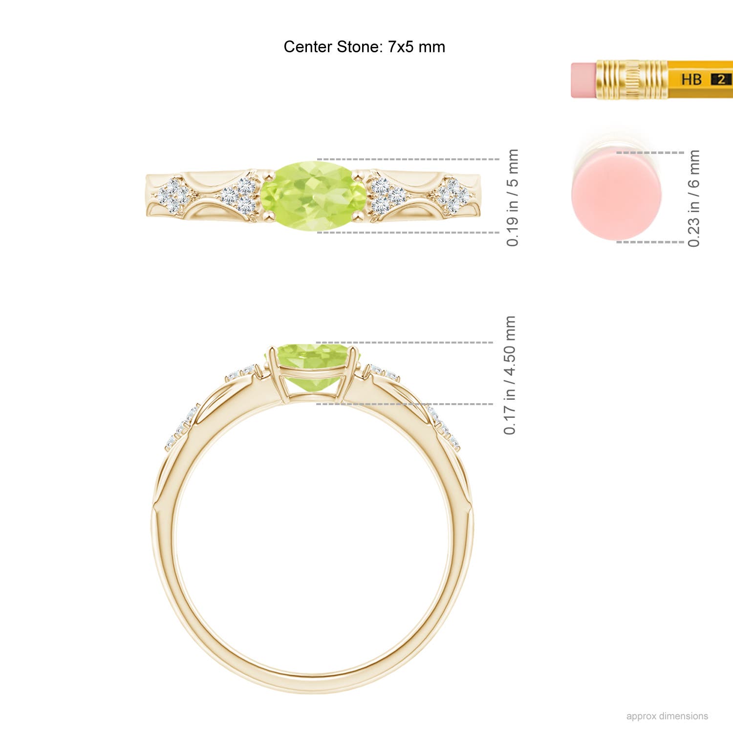 A - Peridot / 0.89 CT / 14 KT Yellow Gold