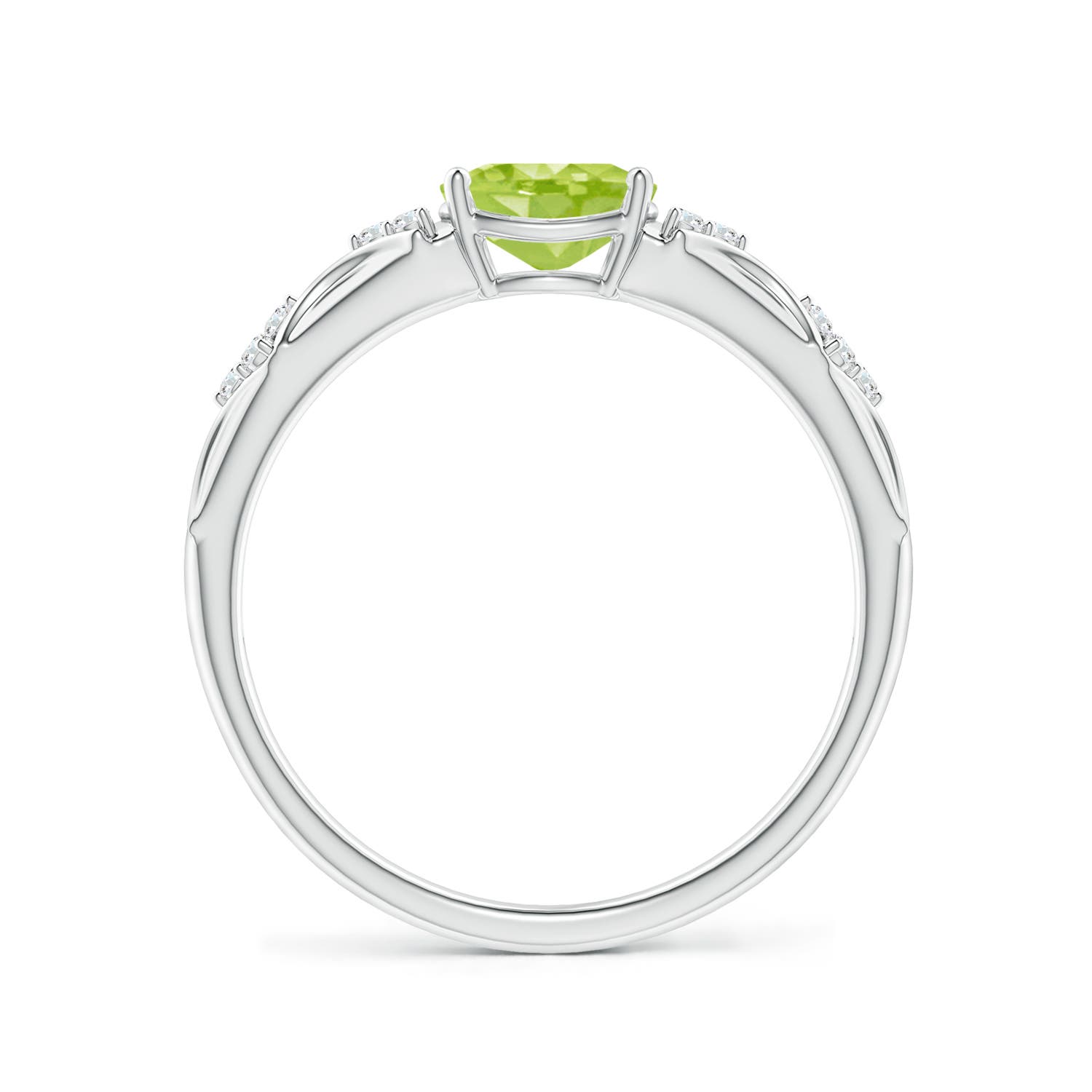 AA - Peridot / 0.89 CT / 14 KT White Gold