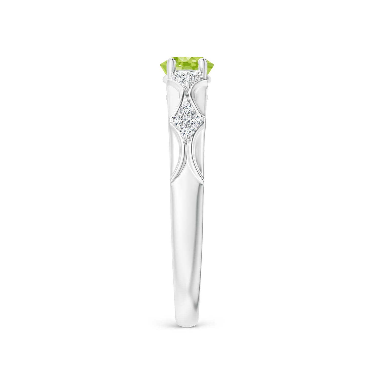 AA - Peridot / 0.89 CT / 14 KT White Gold