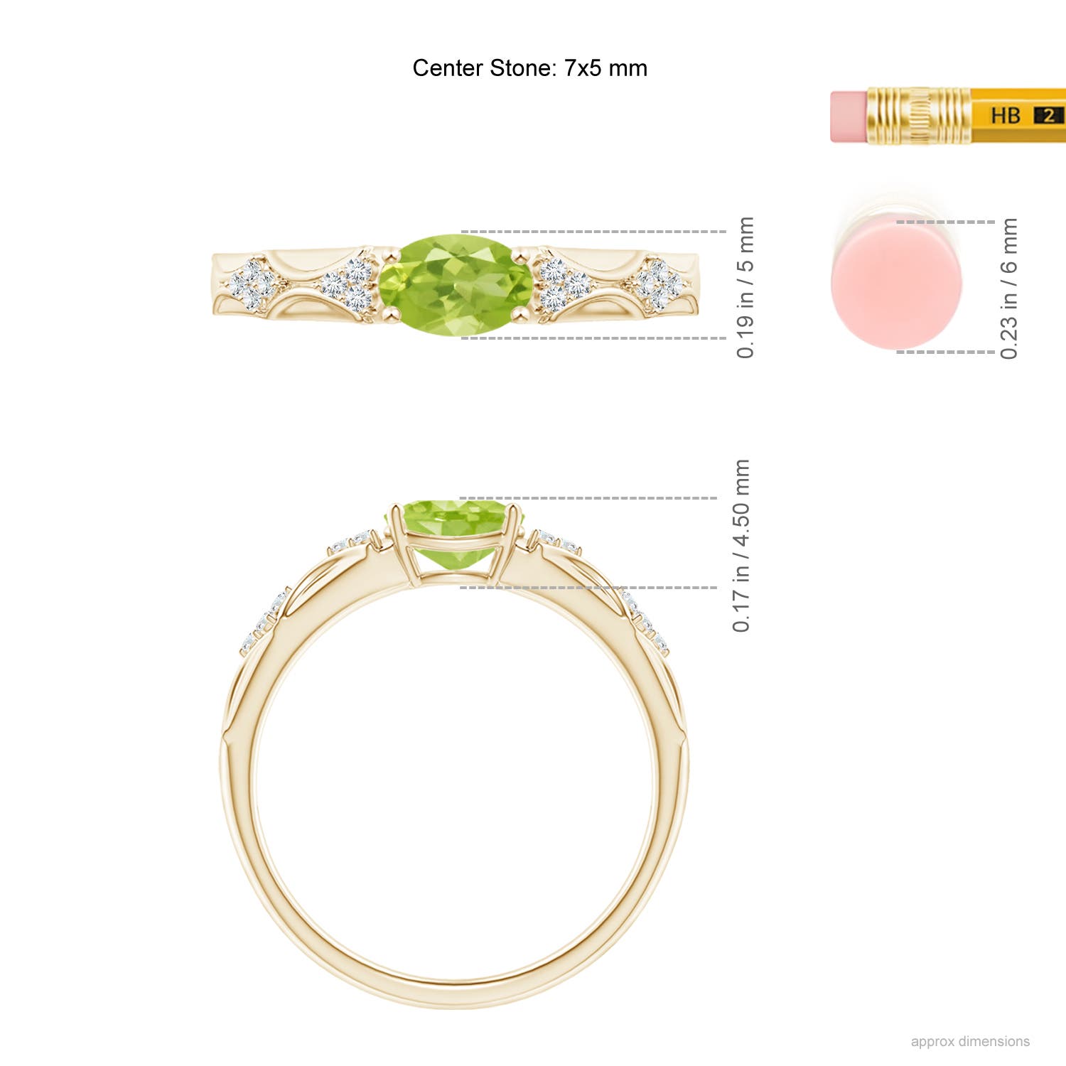 AA - Peridot / 0.89 CT / 14 KT Yellow Gold