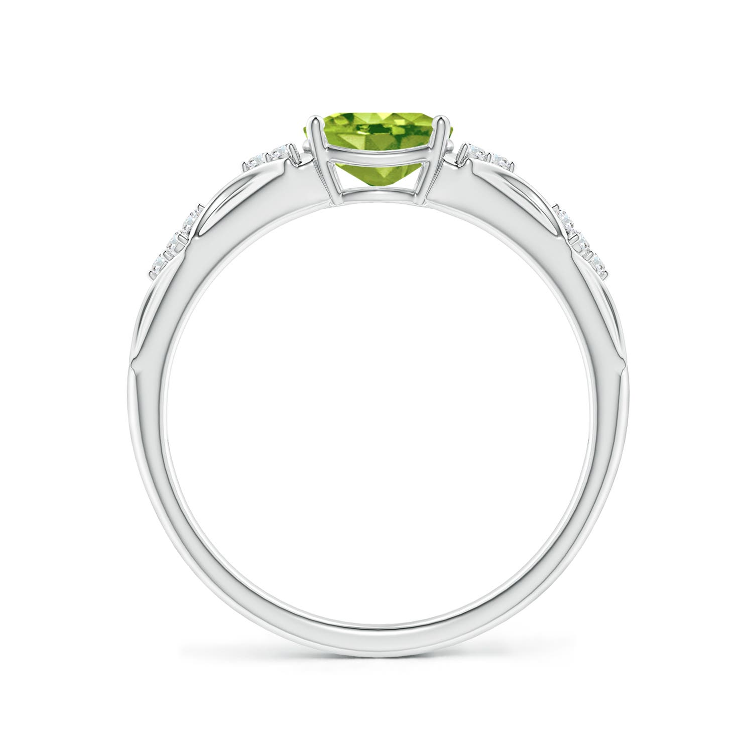 AAA - Peridot / 0.89 CT / 14 KT White Gold