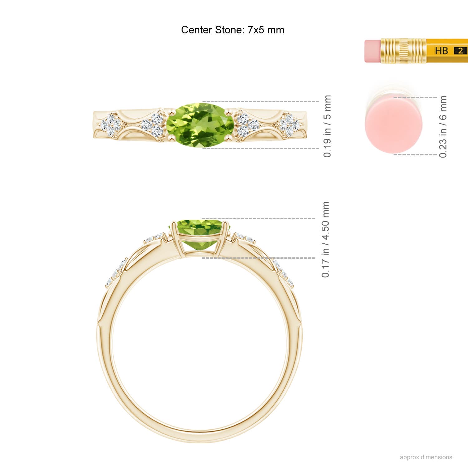 AAA - Peridot / 0.89 CT / 14 KT Yellow Gold