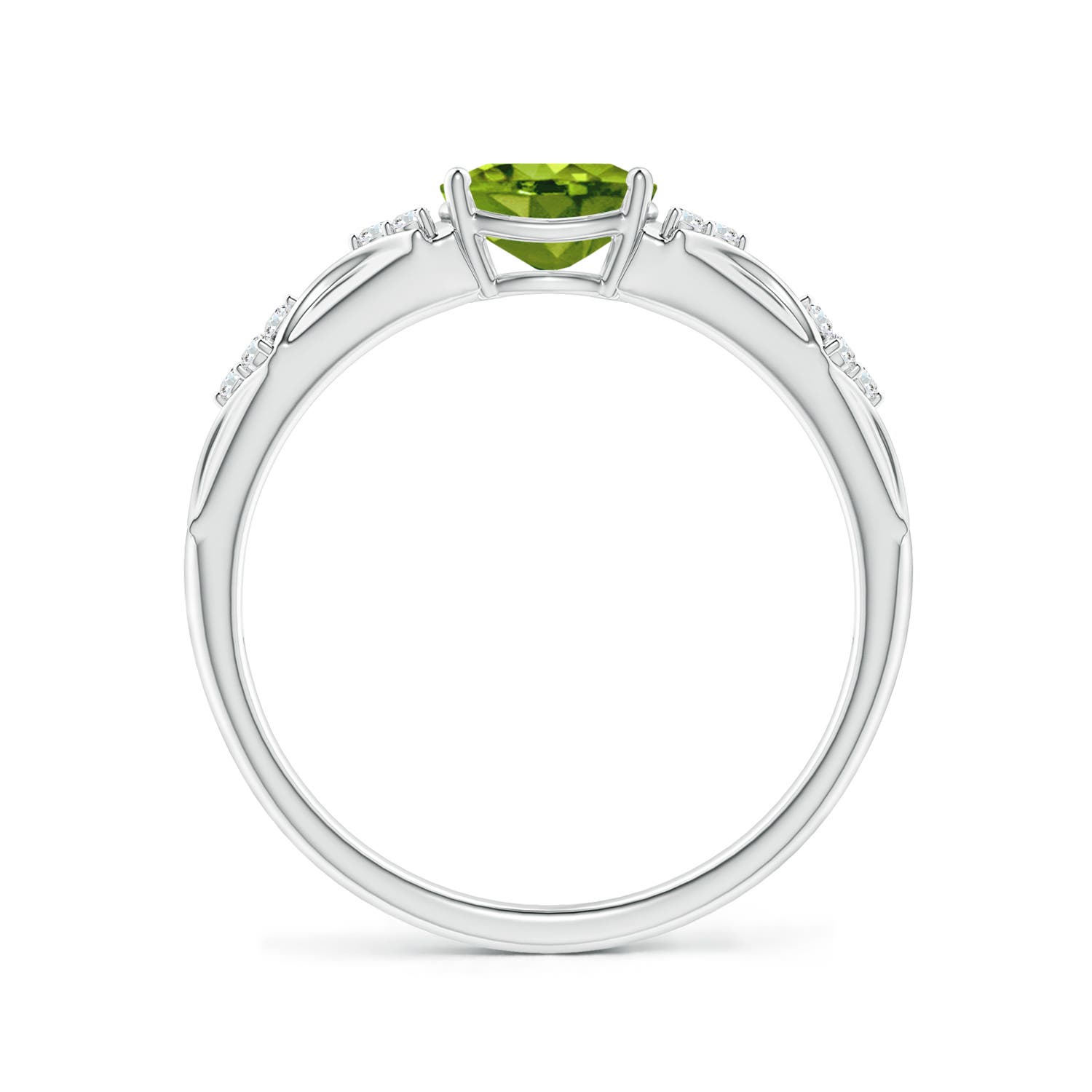 AAAA - Peridot / 0.89 CT / 14 KT White Gold