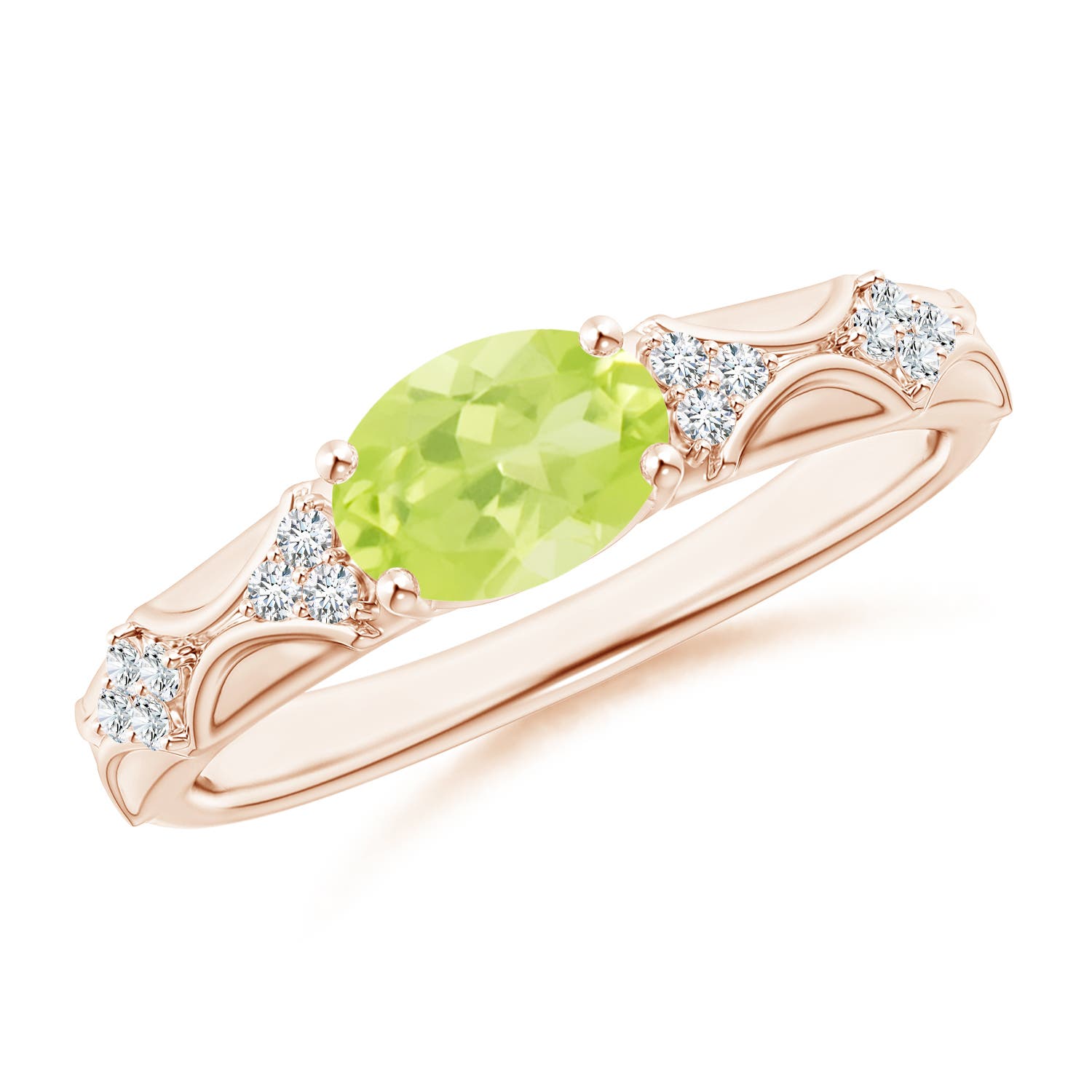 A - Peridot / 1.42 CT / 14 KT Rose Gold