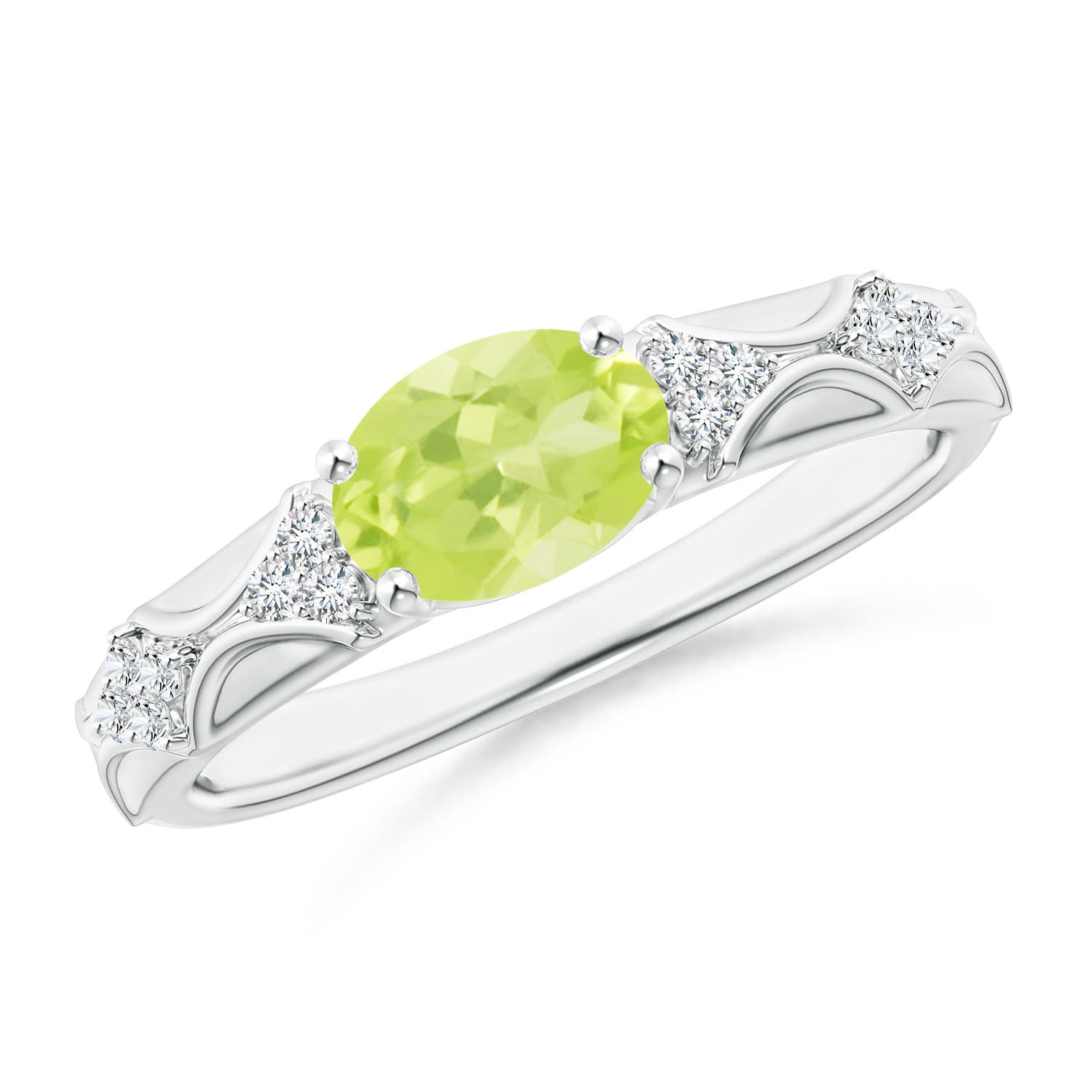 A - Peridot / 1.42 CT / 14 KT White Gold