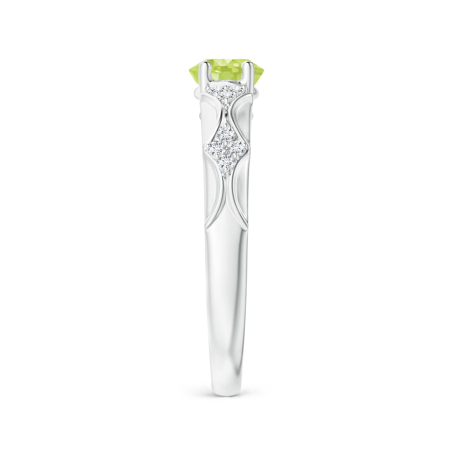 A - Peridot / 1.42 CT / 14 KT White Gold