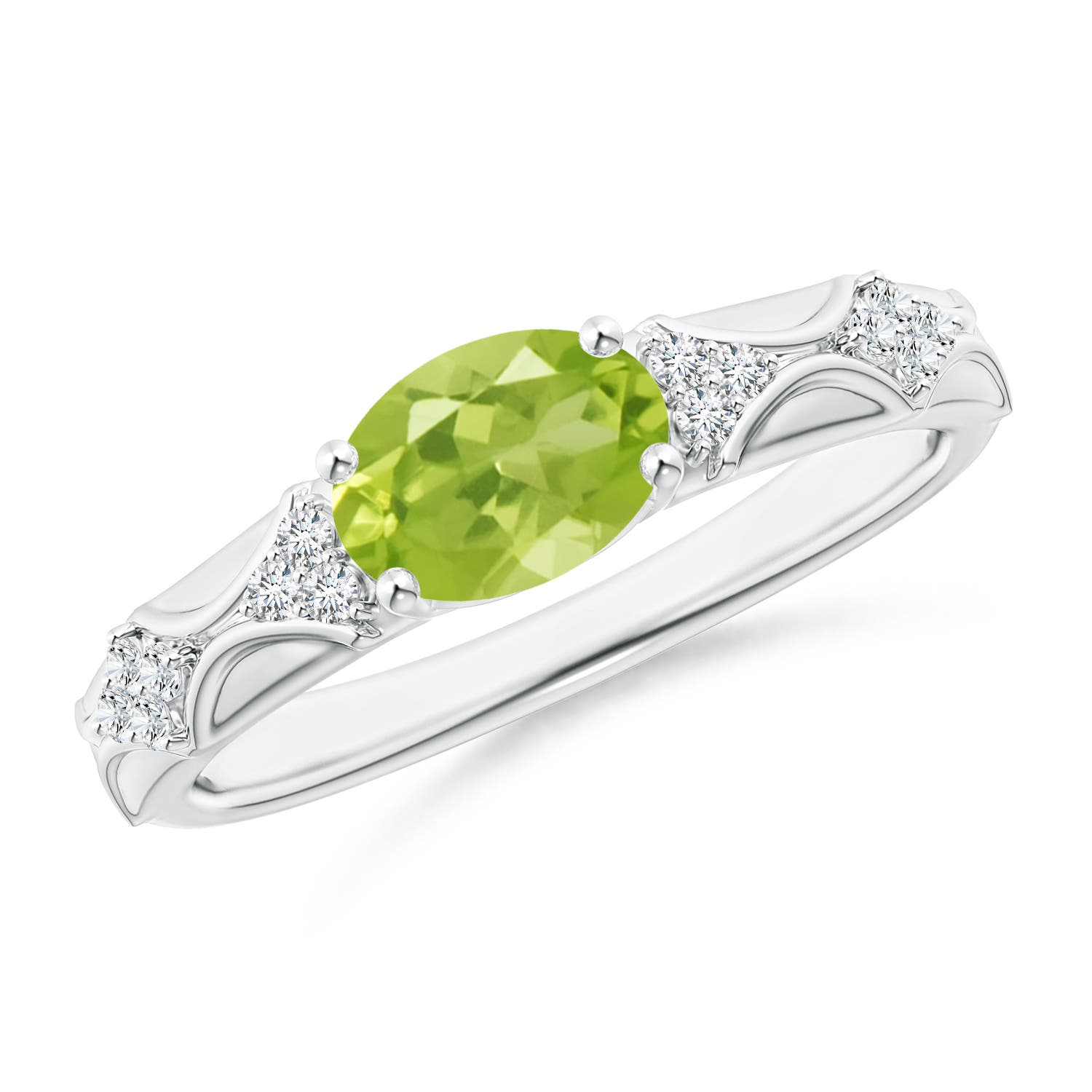 AA - Peridot / 1.42 CT / 14 KT White Gold