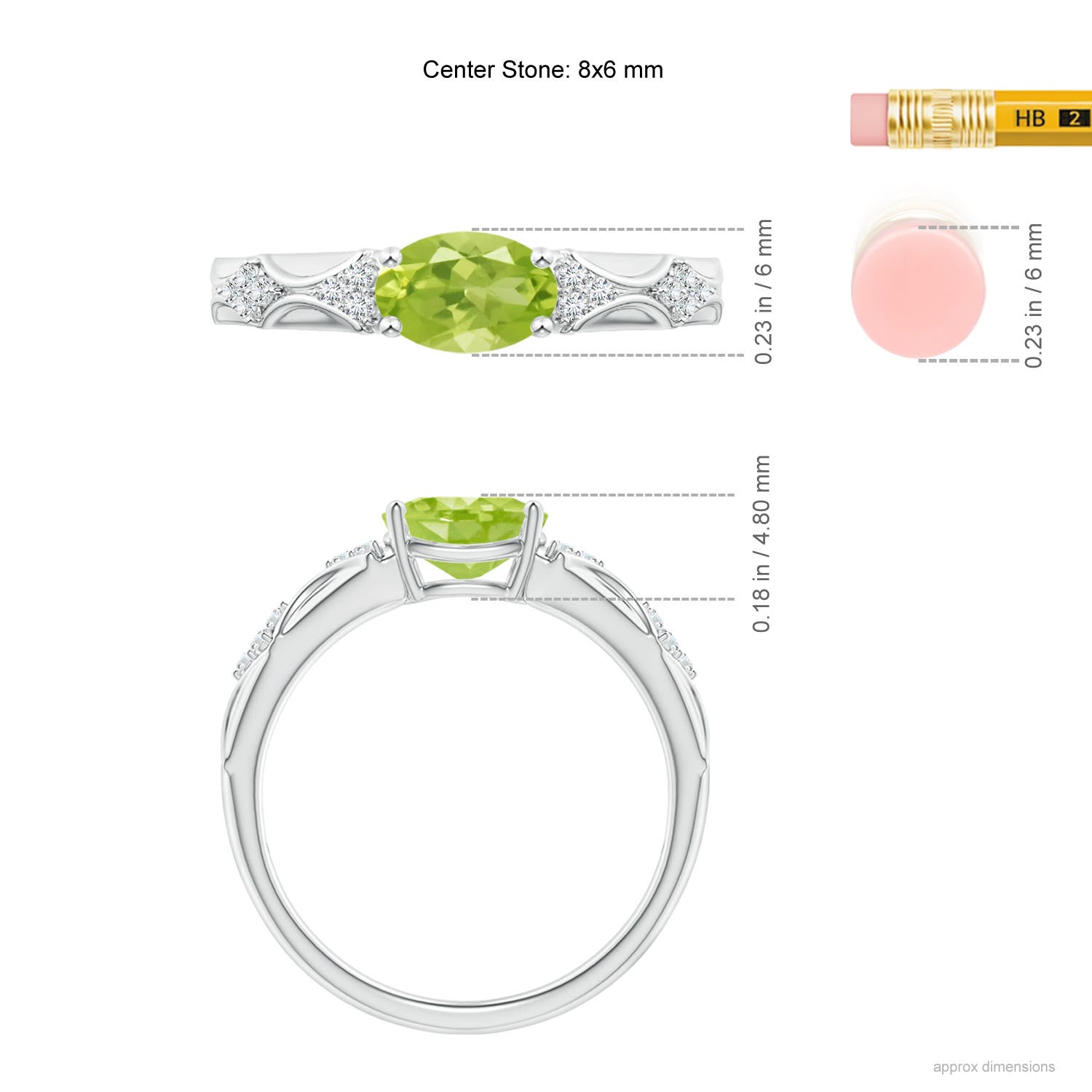 AA - Peridot / 1.42 CT / 14 KT White Gold