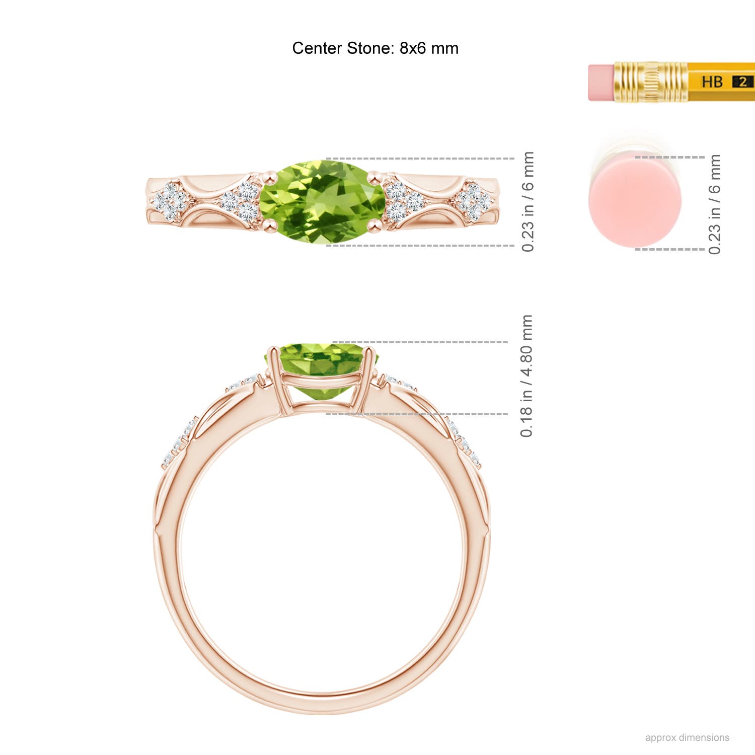 AAA - Peridot / 1.42 CT / 14 KT Rose Gold