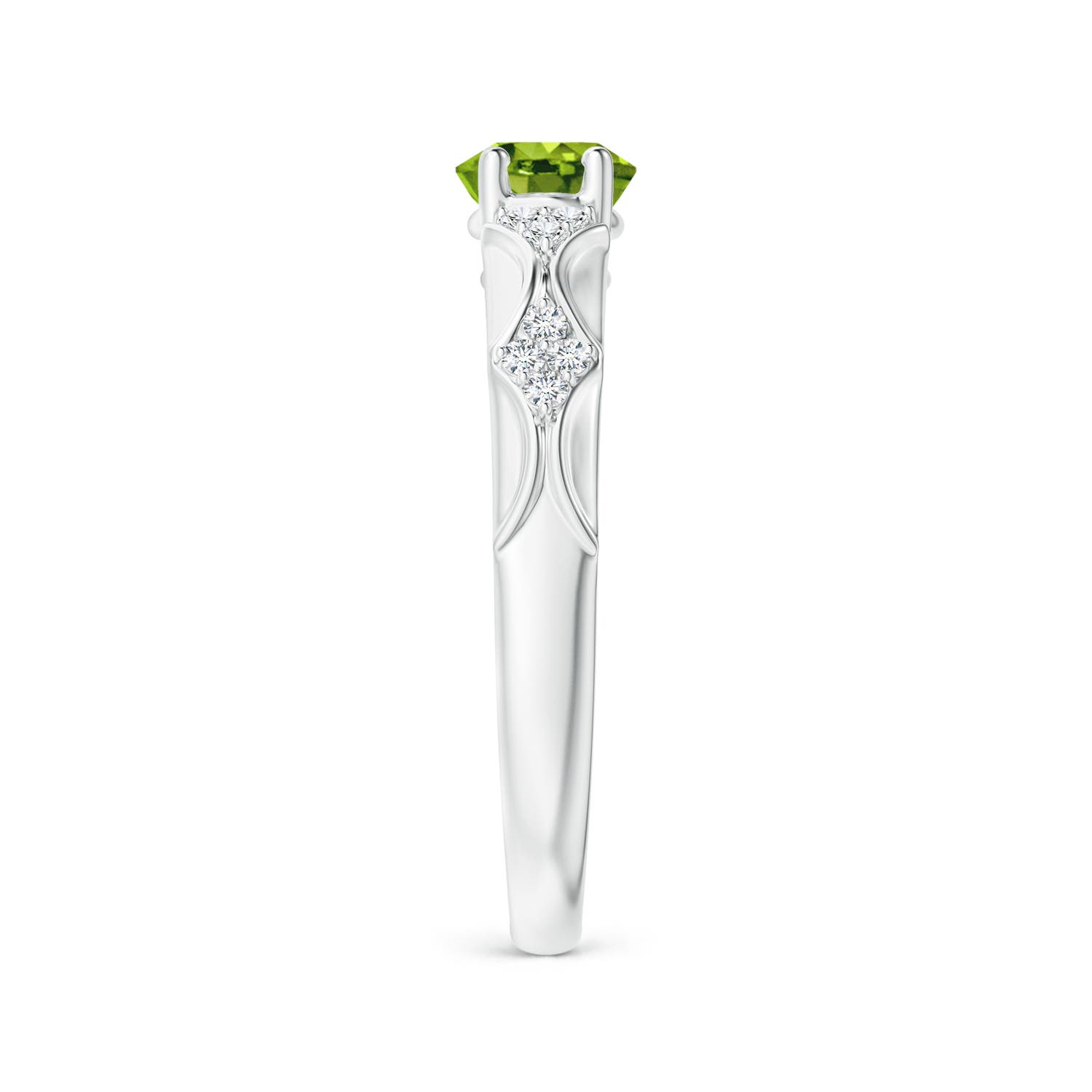 AAAA - Peridot / 1.42 CT / 14 KT White Gold