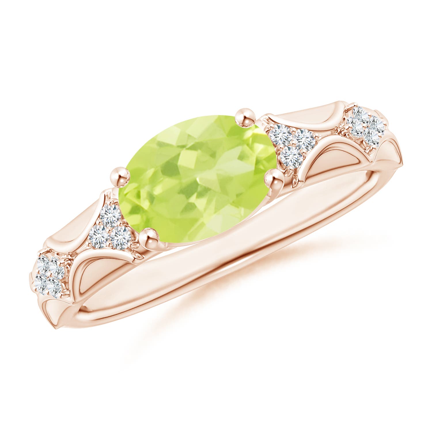 A - Peridot / 1.98 CT / 14 KT Rose Gold