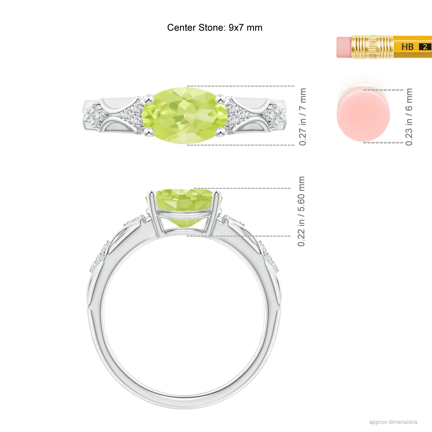 A - Peridot / 1.98 CT / 14 KT White Gold