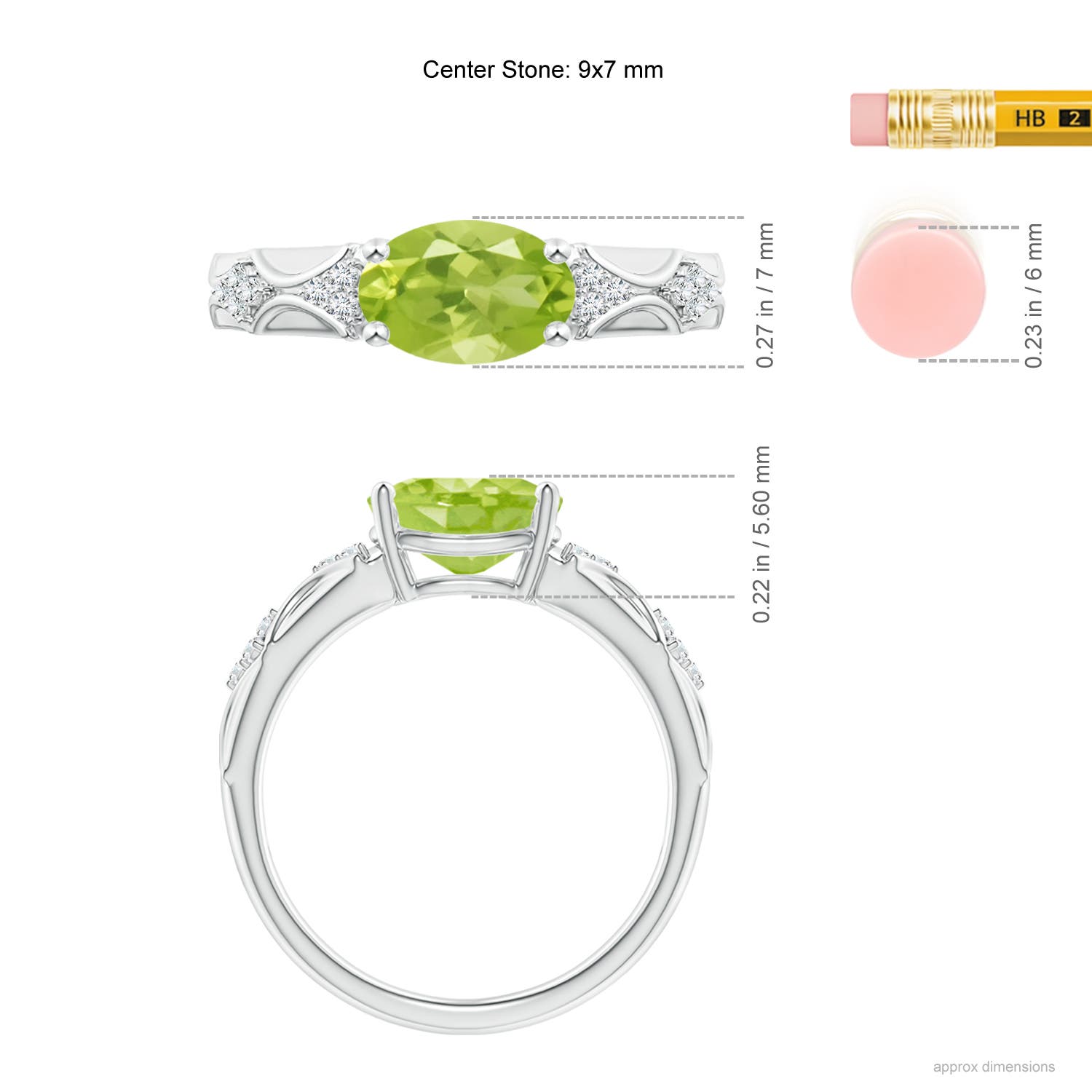 AA - Peridot / 1.98 CT / 14 KT White Gold