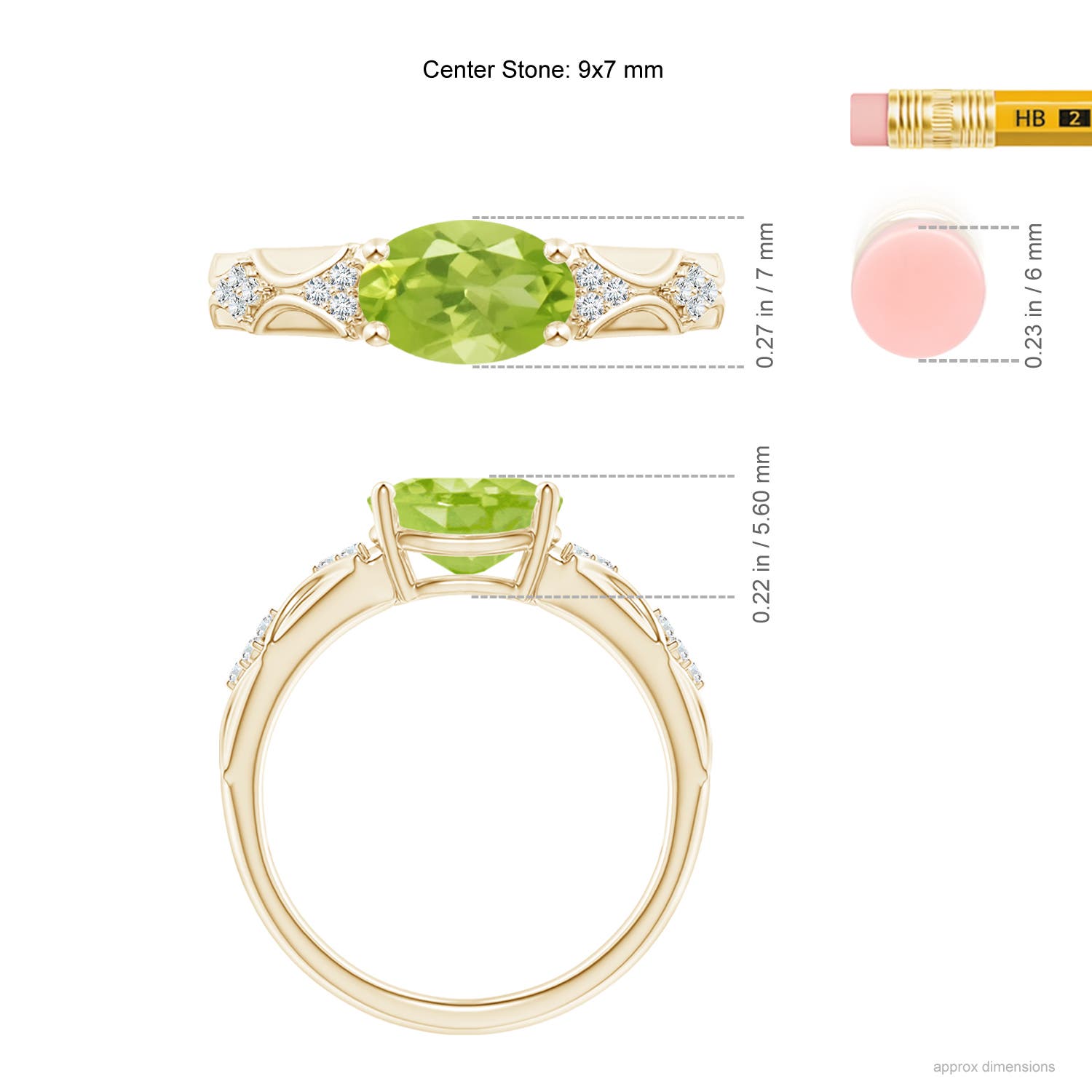 AA - Peridot / 1.98 CT / 14 KT Yellow Gold