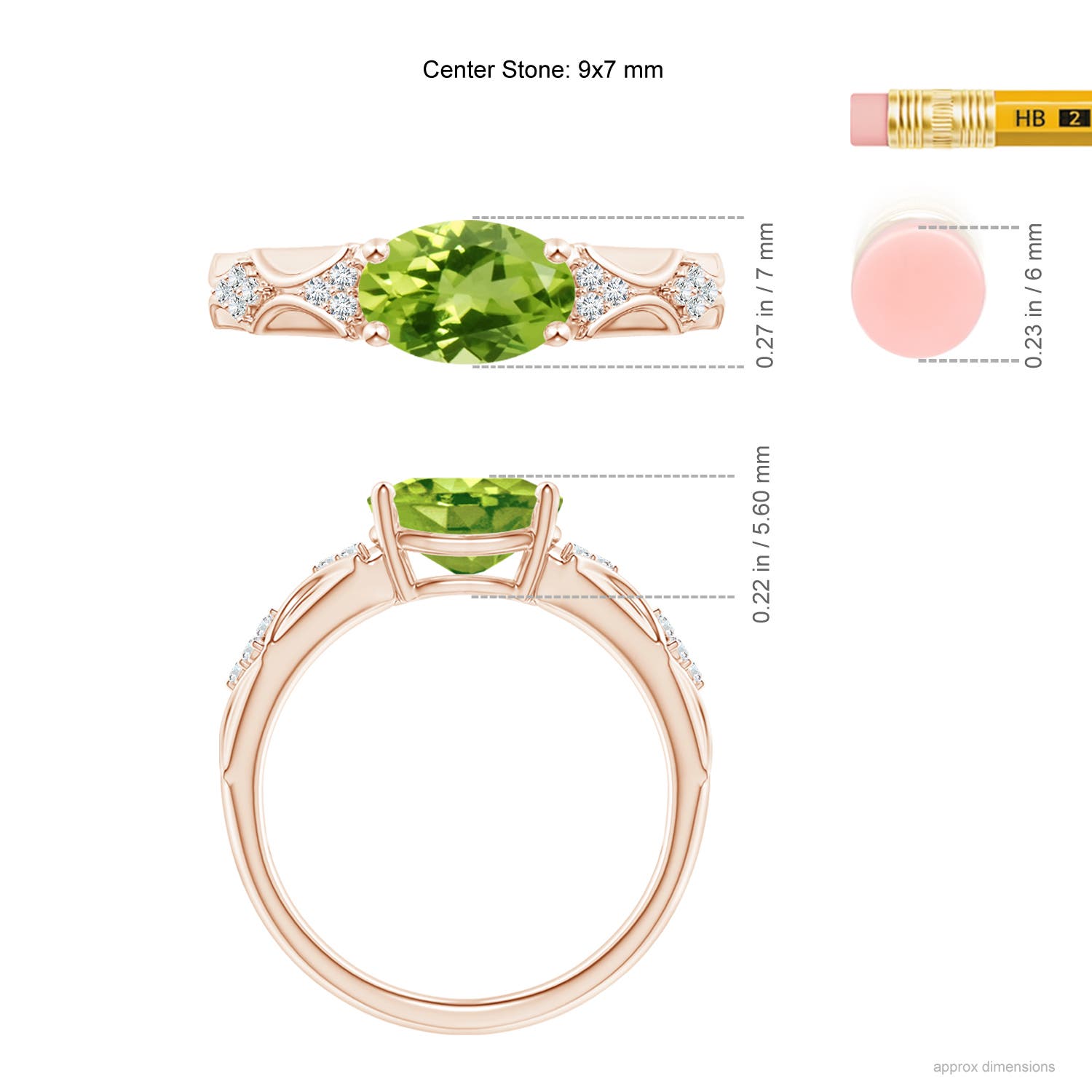 AAA - Peridot / 1.98 CT / 14 KT Rose Gold