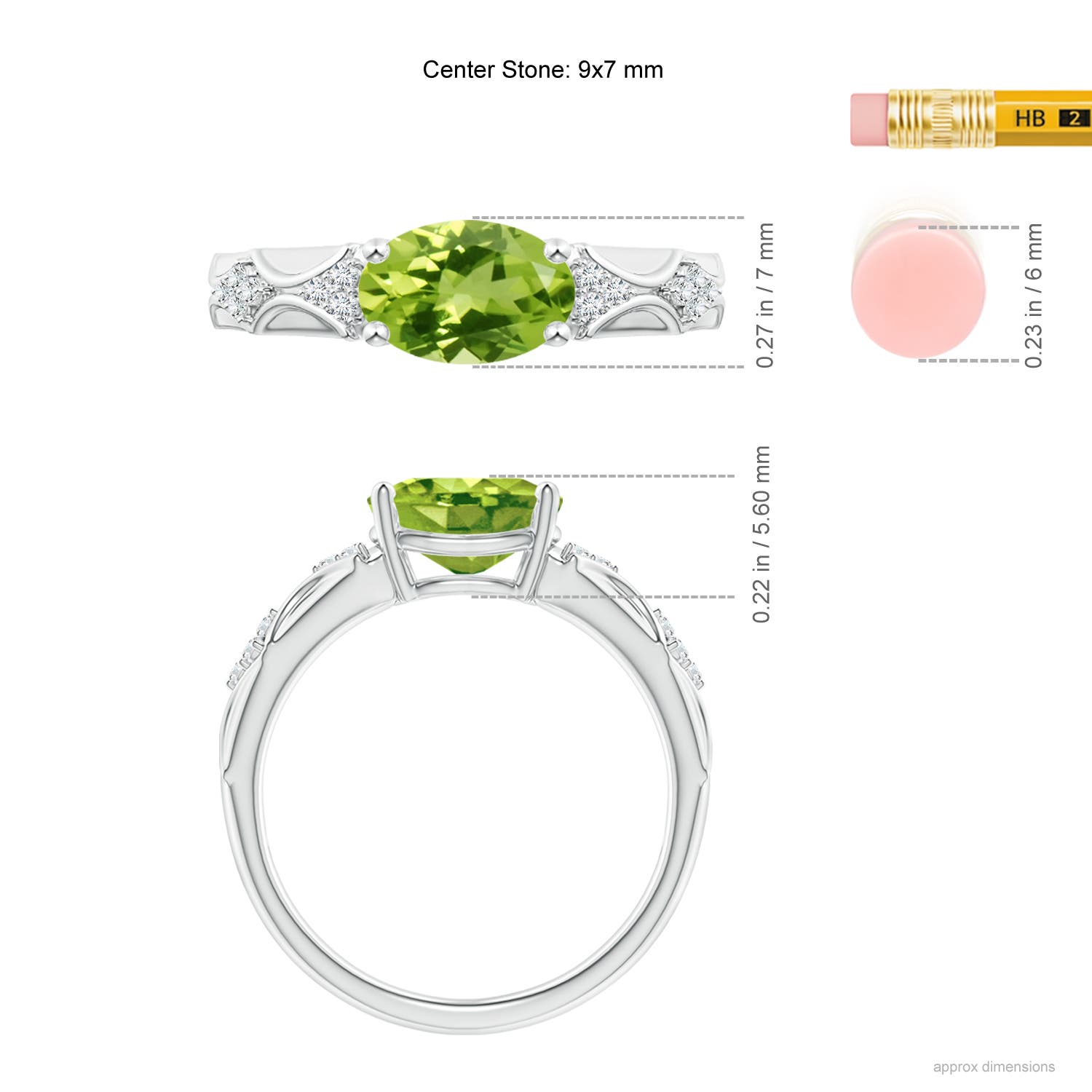 AAA - Peridot / 1.98 CT / 14 KT White Gold